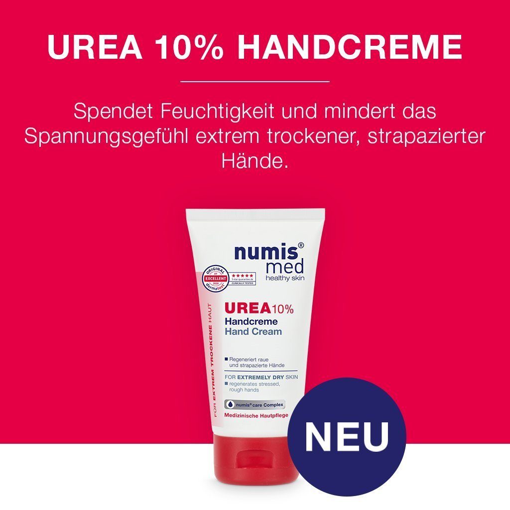 Urea numis Hand ml, trockene - 1x med 1-tlg. 10% Hände Creme vegan für 75 Handcreme Handcreme