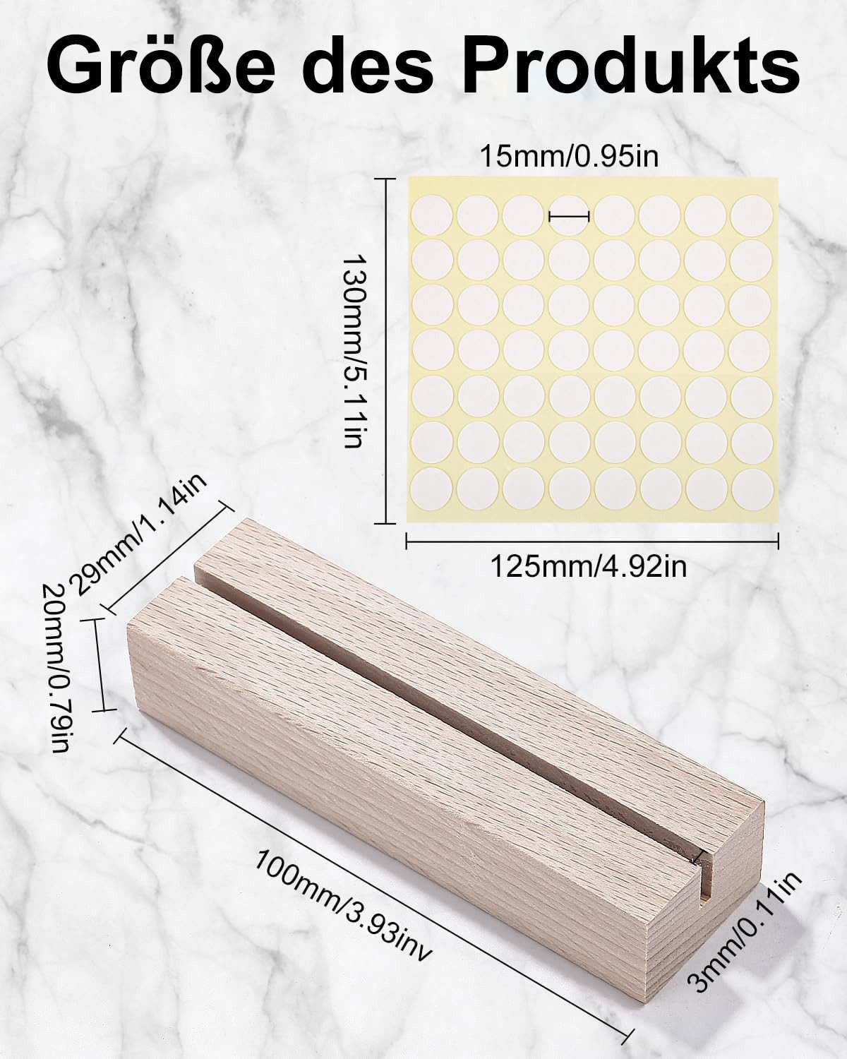 SinLaw Tischkartenhalter Holz Kartenhalter, Tischkartenhalter Holz mit Doppelseitigen Klebstoff, (20-tlg), Namesschild Fotohalter, Postkartenhalter für Restaurants
