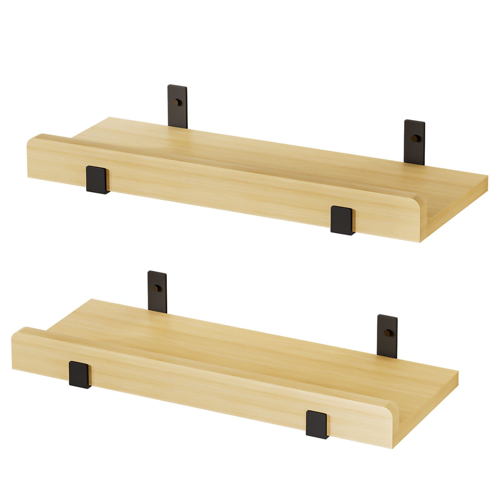 Yorbay Wandregal Set 2-tlg Wandregal-Set 40cm, Rechteckiges Design Regalbrett, Wandablage für Bad, Küche & Wohnzimmer