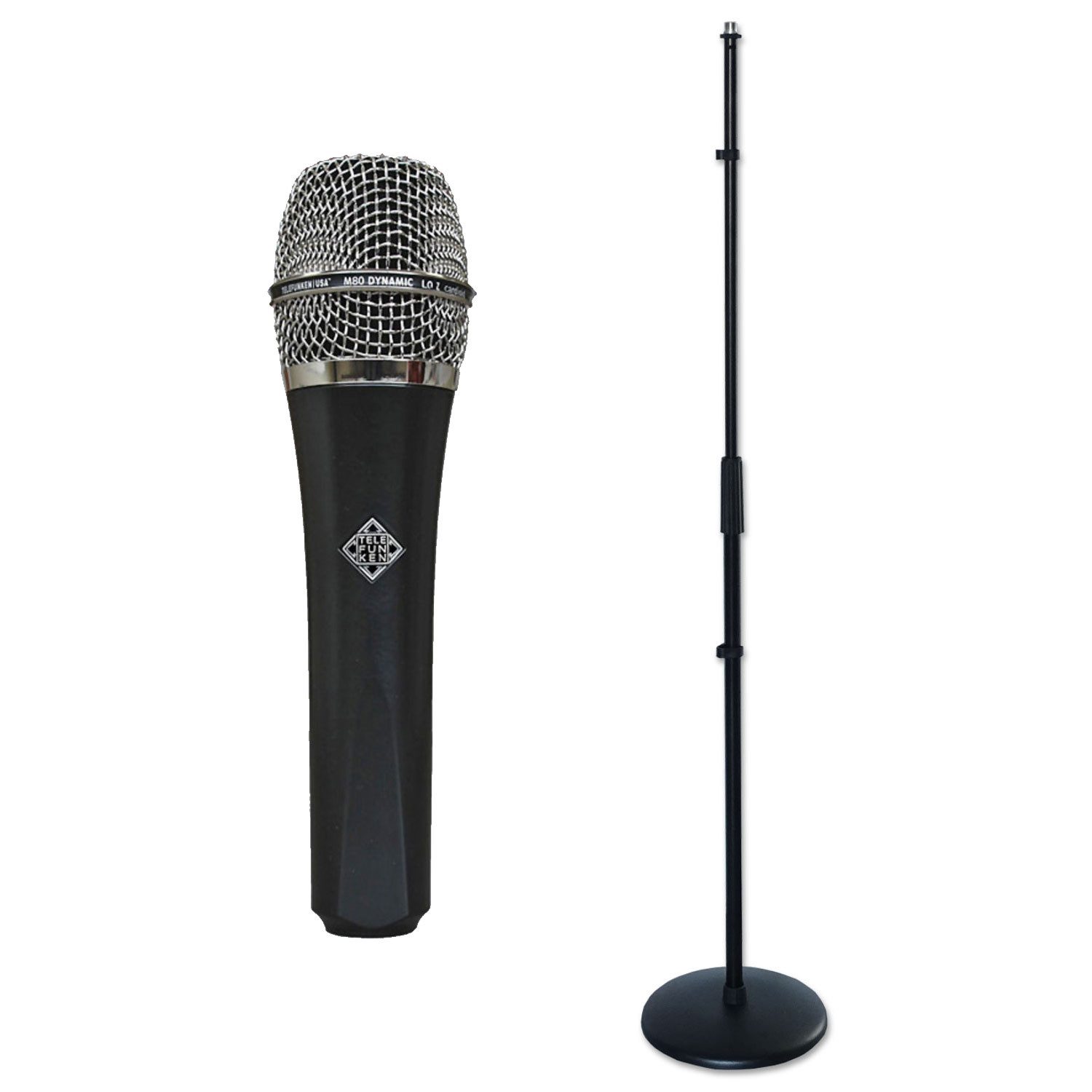 Telefunken Elektroakustik Mikrofon Telefunken Mikrofon M80 Standard mit Mikrofonständer gerade (Superniere), Vorteils-Set mit Mikrofonständer