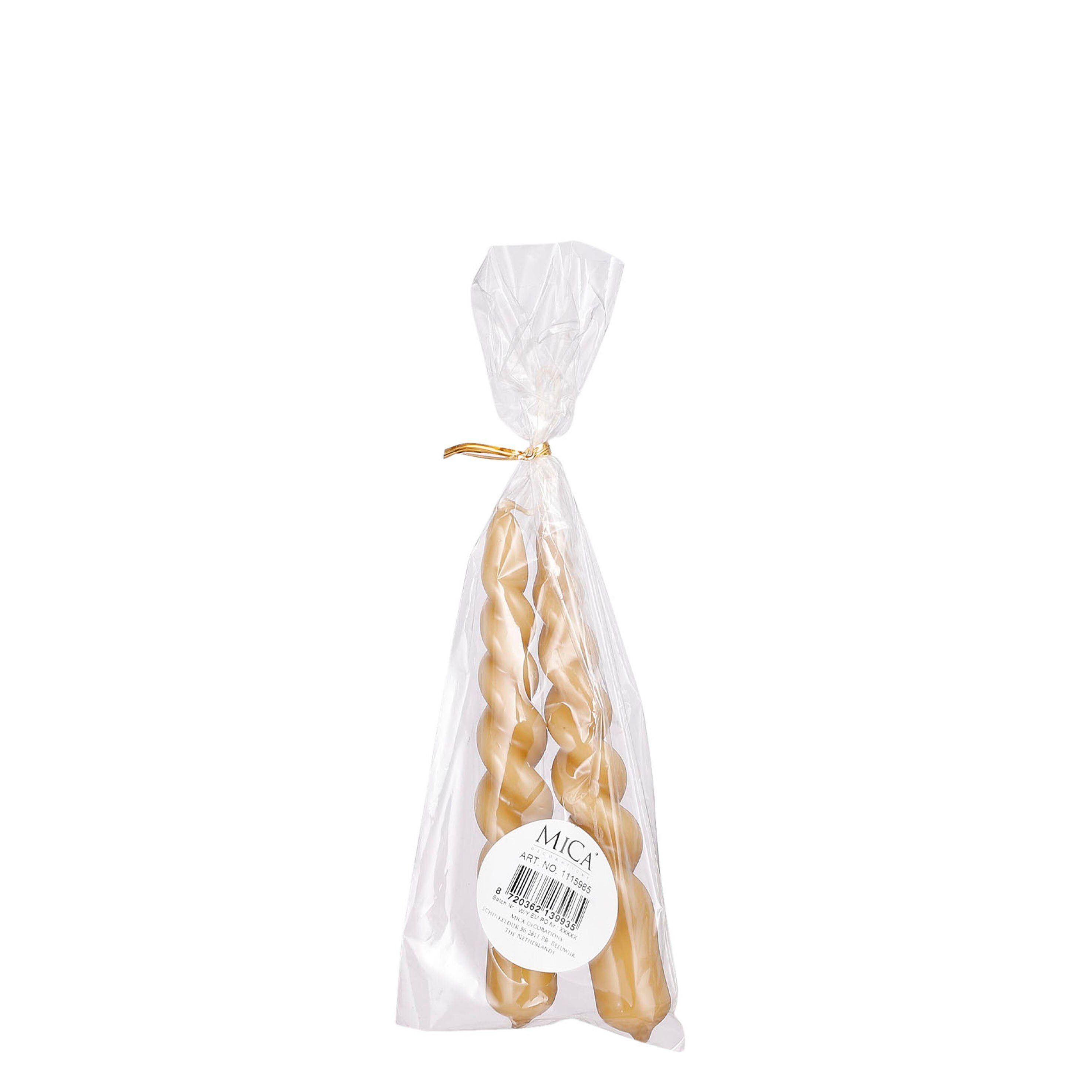 Mica Decorations Tafelkerze Mica Decorations Twist Kerze h.braun glaensend 2 Stueck - h15xd2,2cm