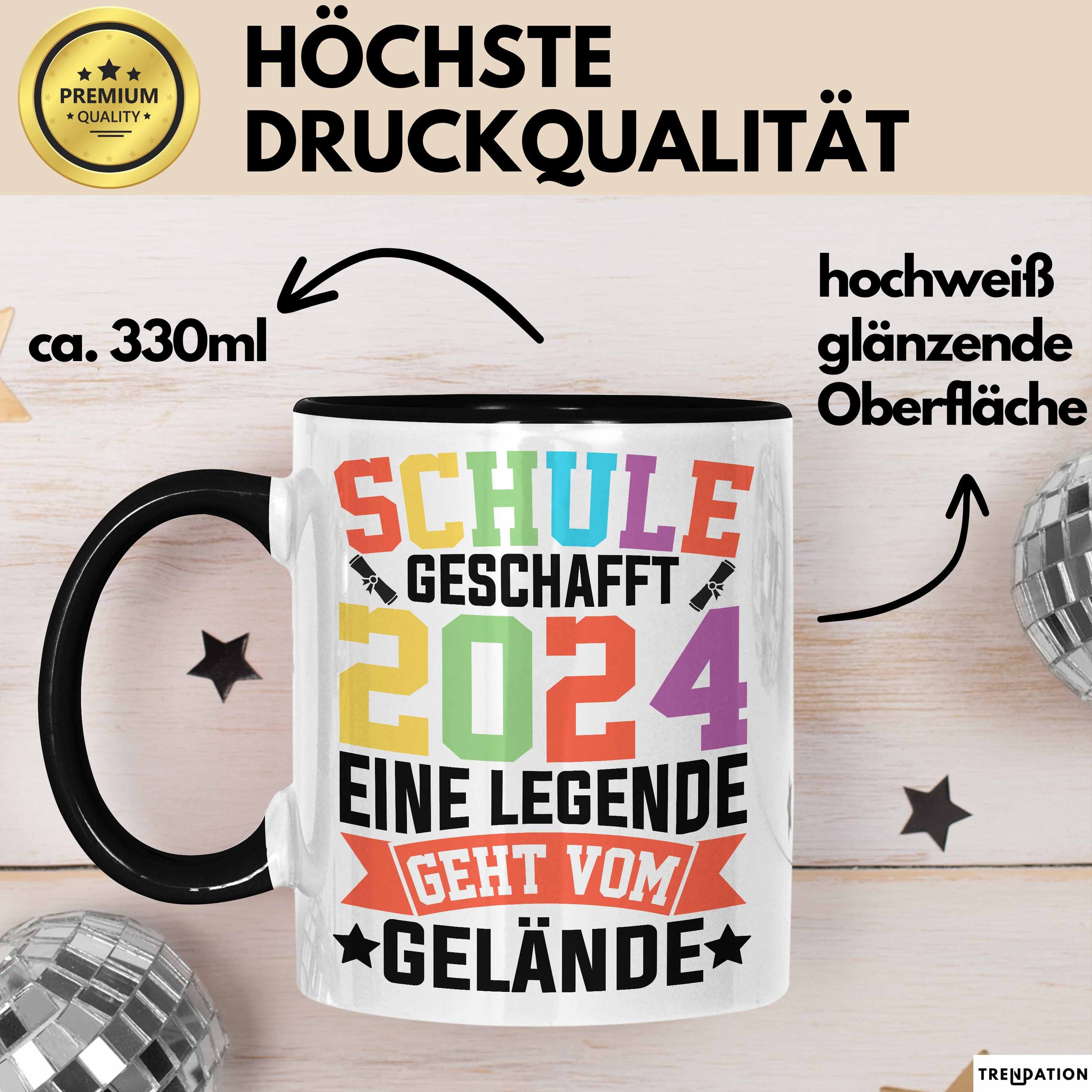 Trendation Tasse Schule Geschafft Abschluss Abi Tasse Geschenk 2025 Eine Legende Geht, Keramik