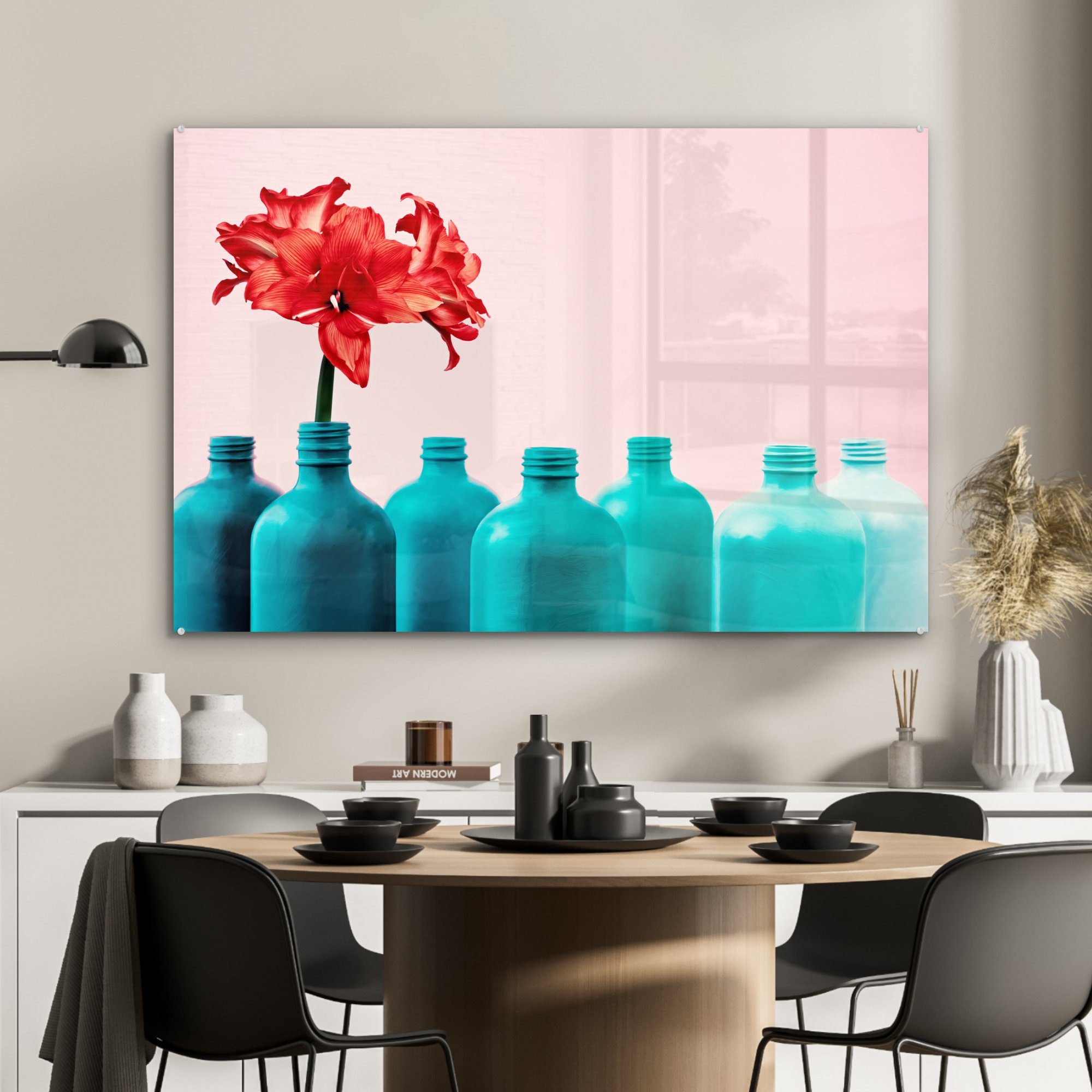 MuchoWow Acrylglasbild St), Flasche, Schlafzimmer (1 Acrylglasbilder Wohnzimmer & der blauen Wiederverwendung