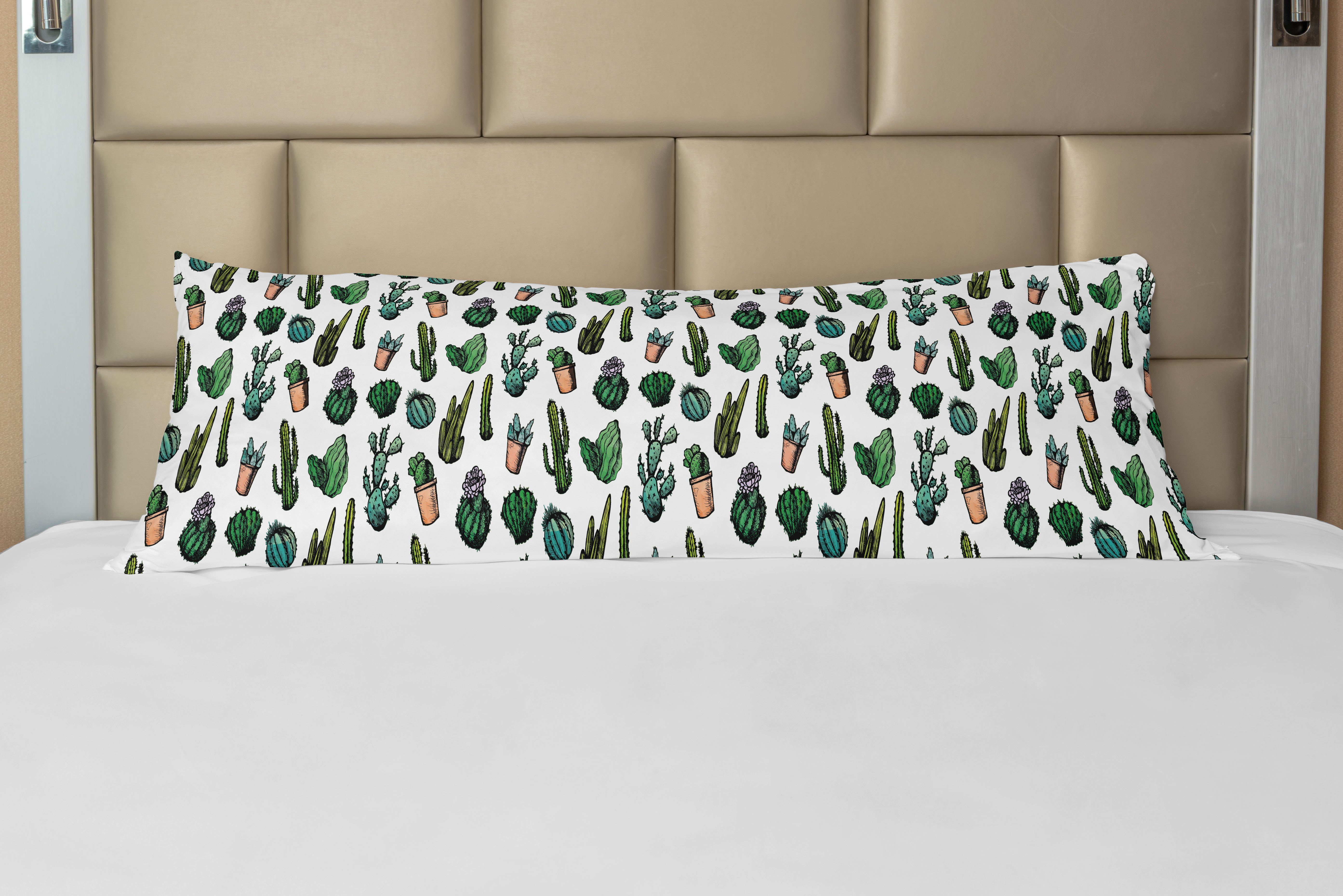 Langer Kunst Deko-Akzent Cacti Spiked Seitenschläferkissenbezug Kissenbezug, Töpfe Kaktus Abakuhaus,