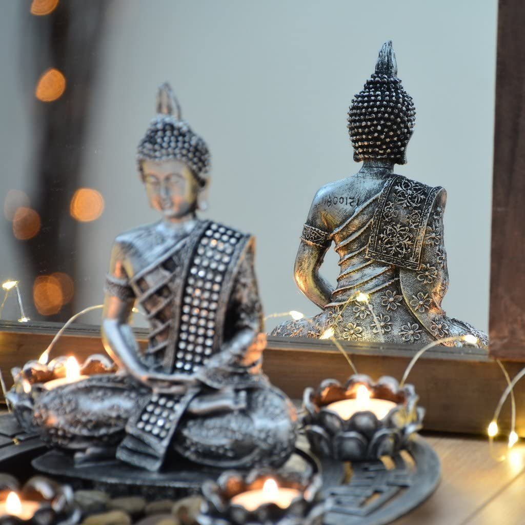 INtrenDU Teelichthalter mit Tablett Buddha Teelichthalter, günstig online kaufen