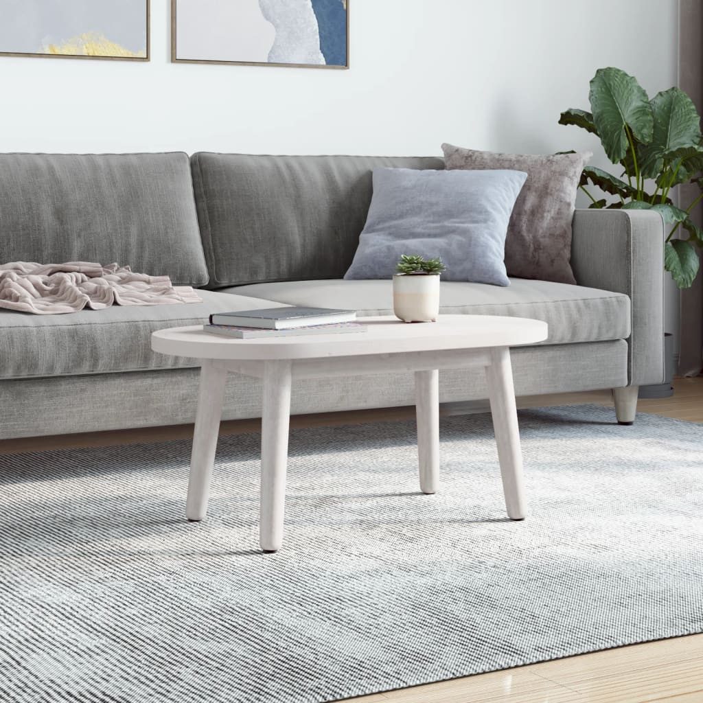 vidaXL Tischplatte Tischplatte Weiß 80x40x2,5 cm Massivholz Kiefer Oval (1 St)