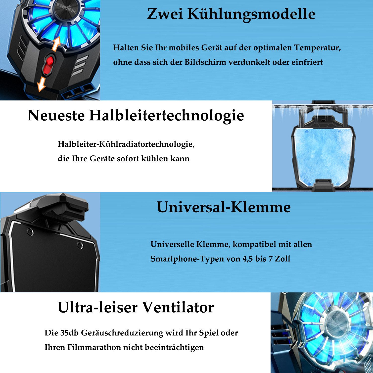 autolock Heizkörper Phone Cooler, Universal Handy Kühler mit zwei Kühlmodi
