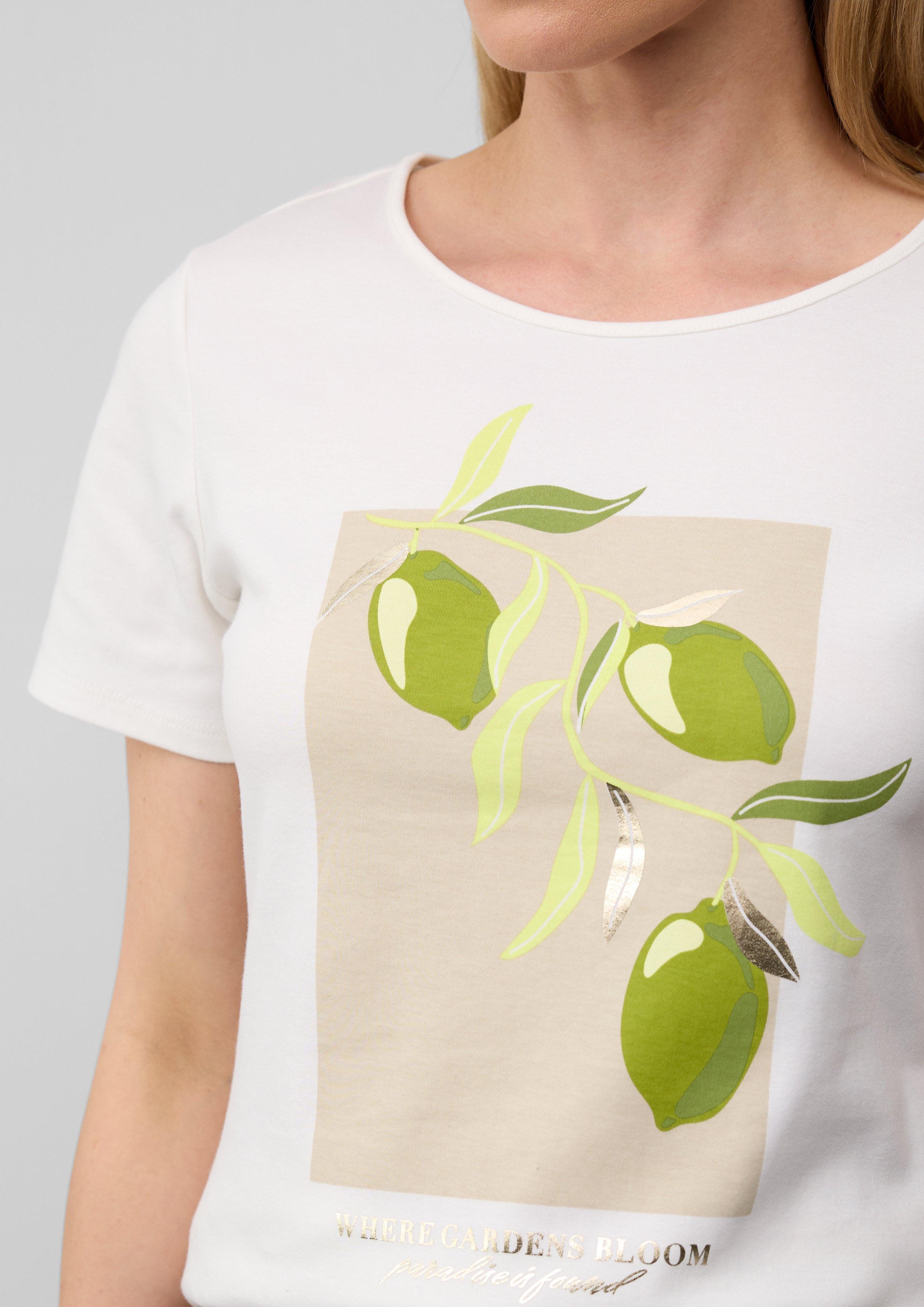 s.Oliver BLACK LABEL Kurzarmshirt Baumwoll-T-Shirt mit günstig online kaufen