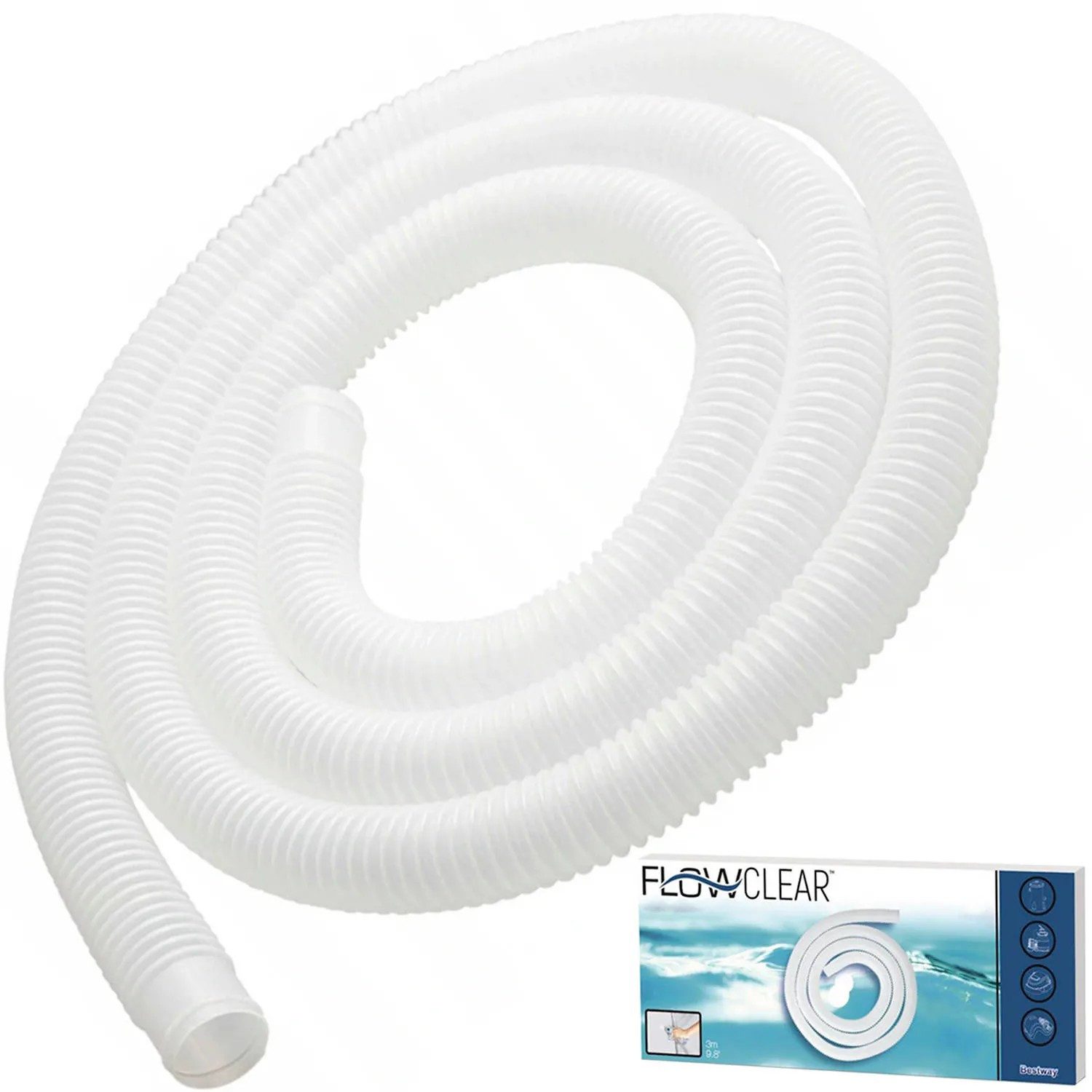 BESTWAY Poolschlauch Filterschlauch Anschlussschlauch, (Spar-Set, 1 St., 300 cm flexibel), universell einsetzbar, als Verlängerung/Ersatz nutzbar