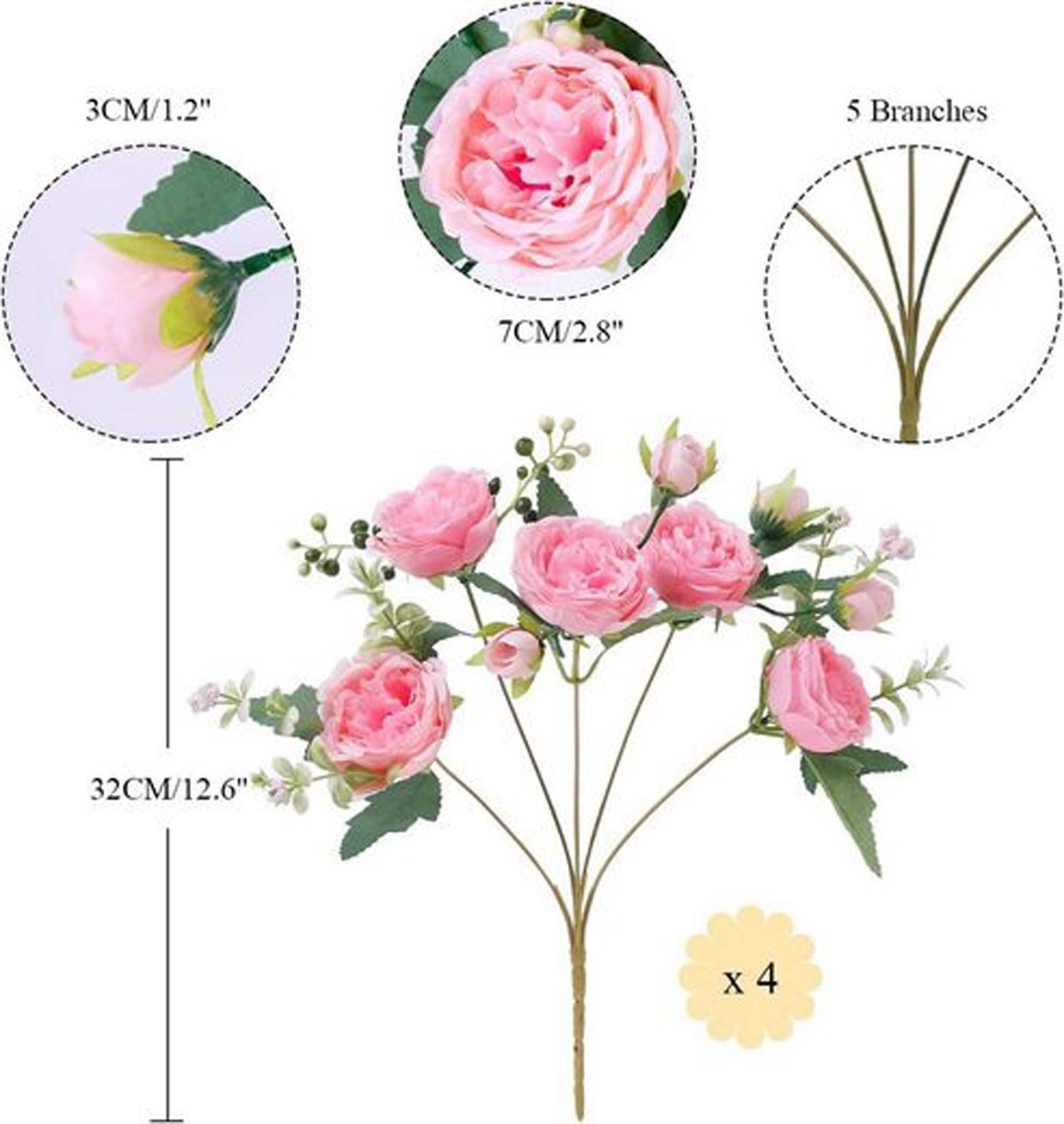 Kunstblumenstrauß Pfingstrose Künstliche Blumen Weiße Blumen günstig online kaufen
