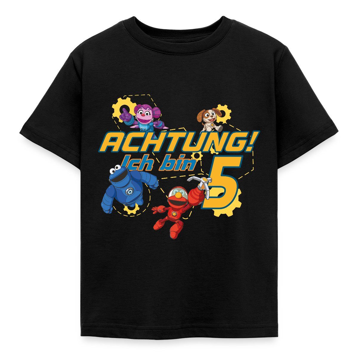 T-Shirt Achtung Ich Bin 5 Jahre Alt Mecha Builders Team Motiv Kinder T-Shirt