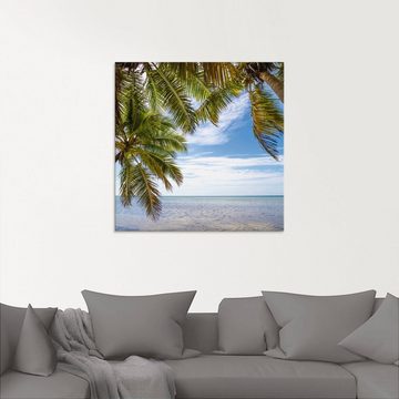 Artland Glasbild Florida Keys Das Meer, Bäume (1 St), in verschiedenen Größen