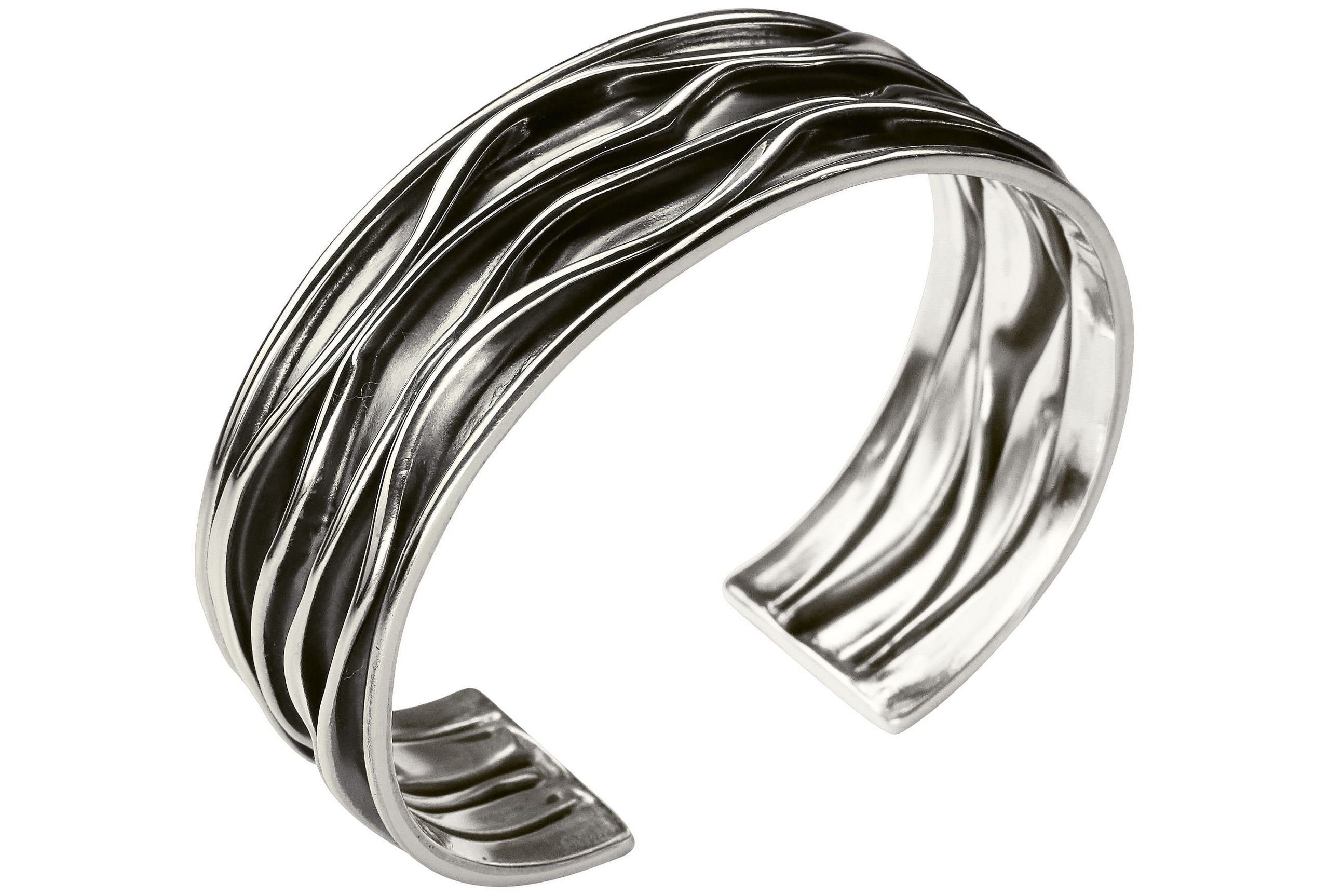 SILBERMOOS Armreif Armreif "In Falten gelegt", 925 Sterling Silber