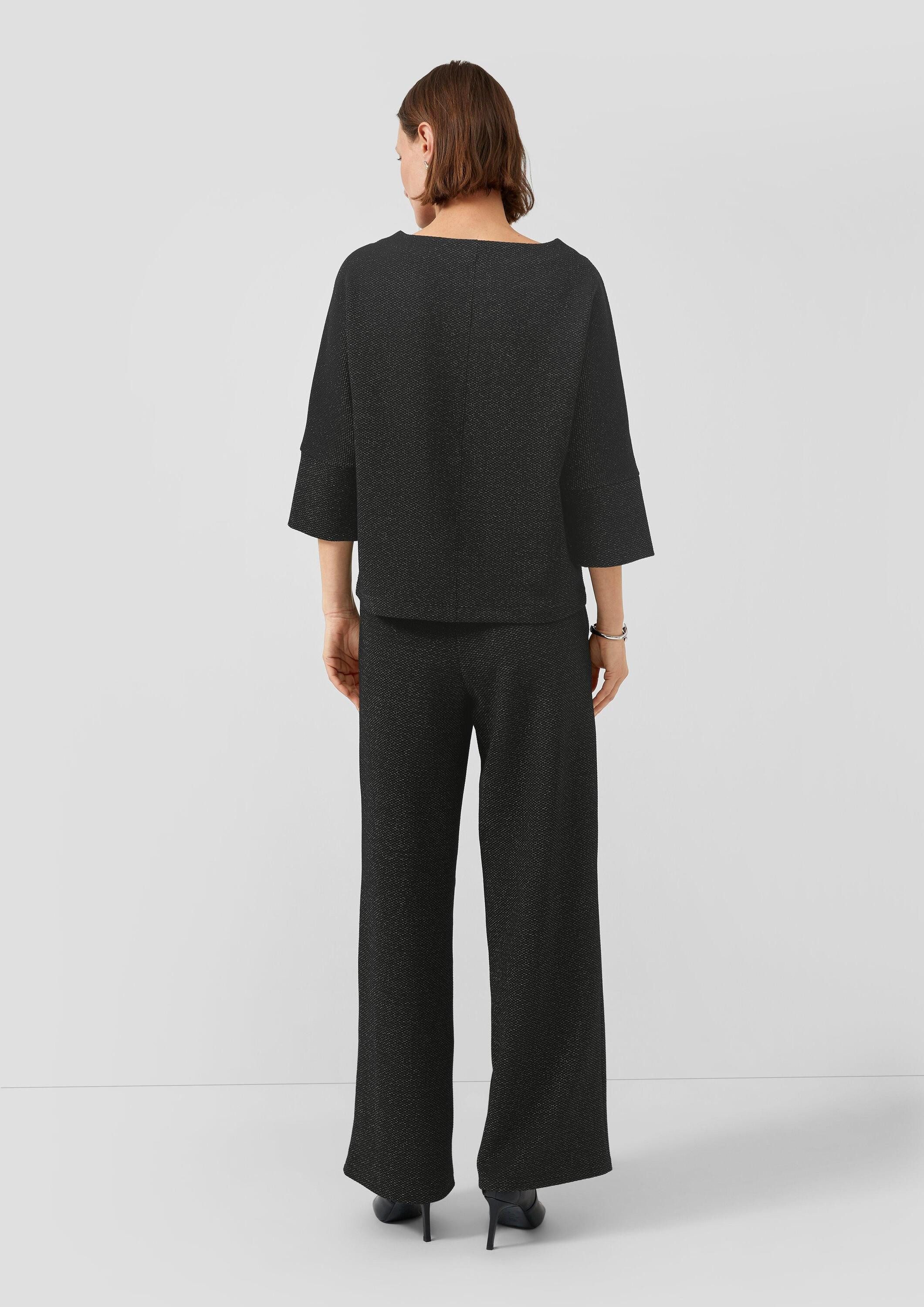 s.Oliver Chinos Hose Jacquard-Hose mit Glitzergarn und Elastikbund