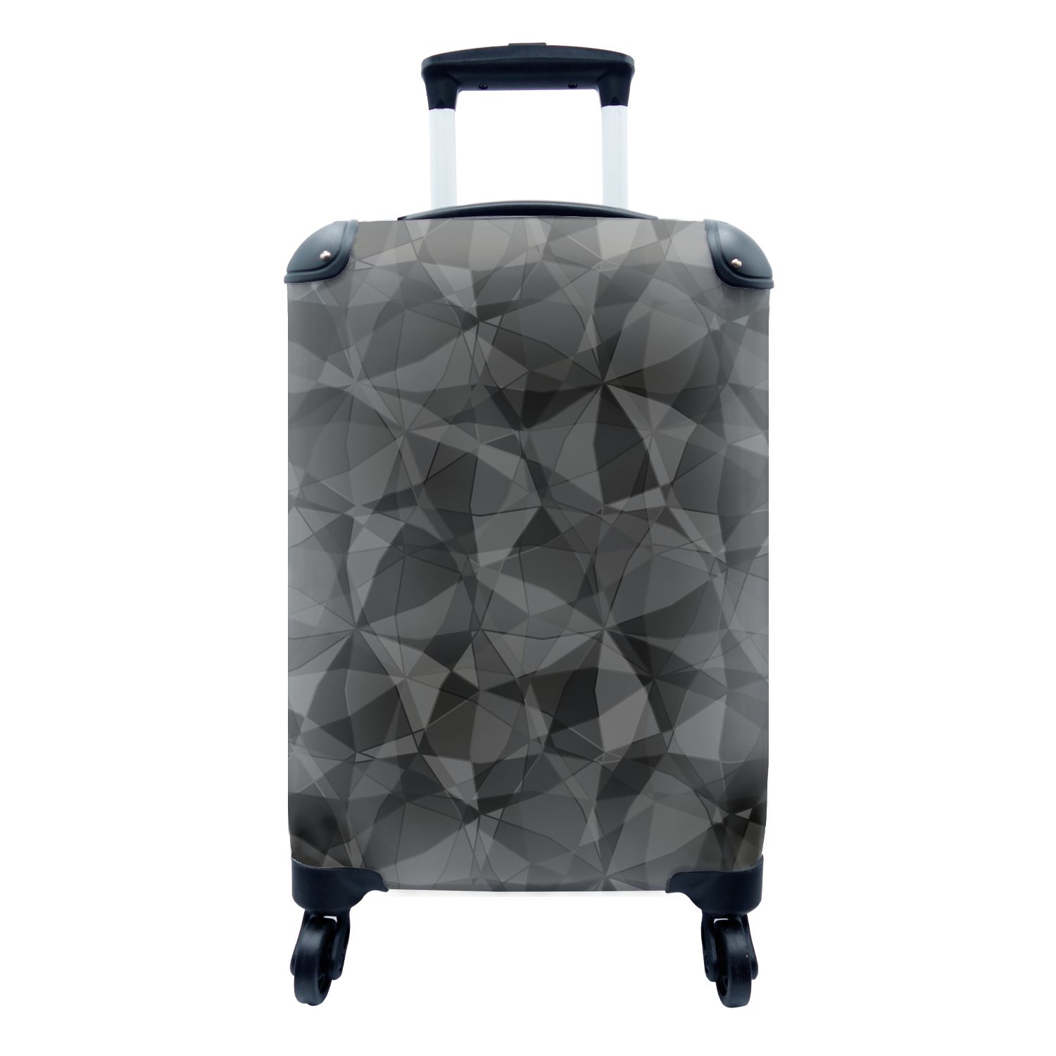 Schwarz - Reisekoffer Reisetasche Trolley, - 4 Ferien, - Handgepäckkoffer Abstrakt für Rollen, MuchoWow Mosaik Muster, Handgepäck mit rollen,