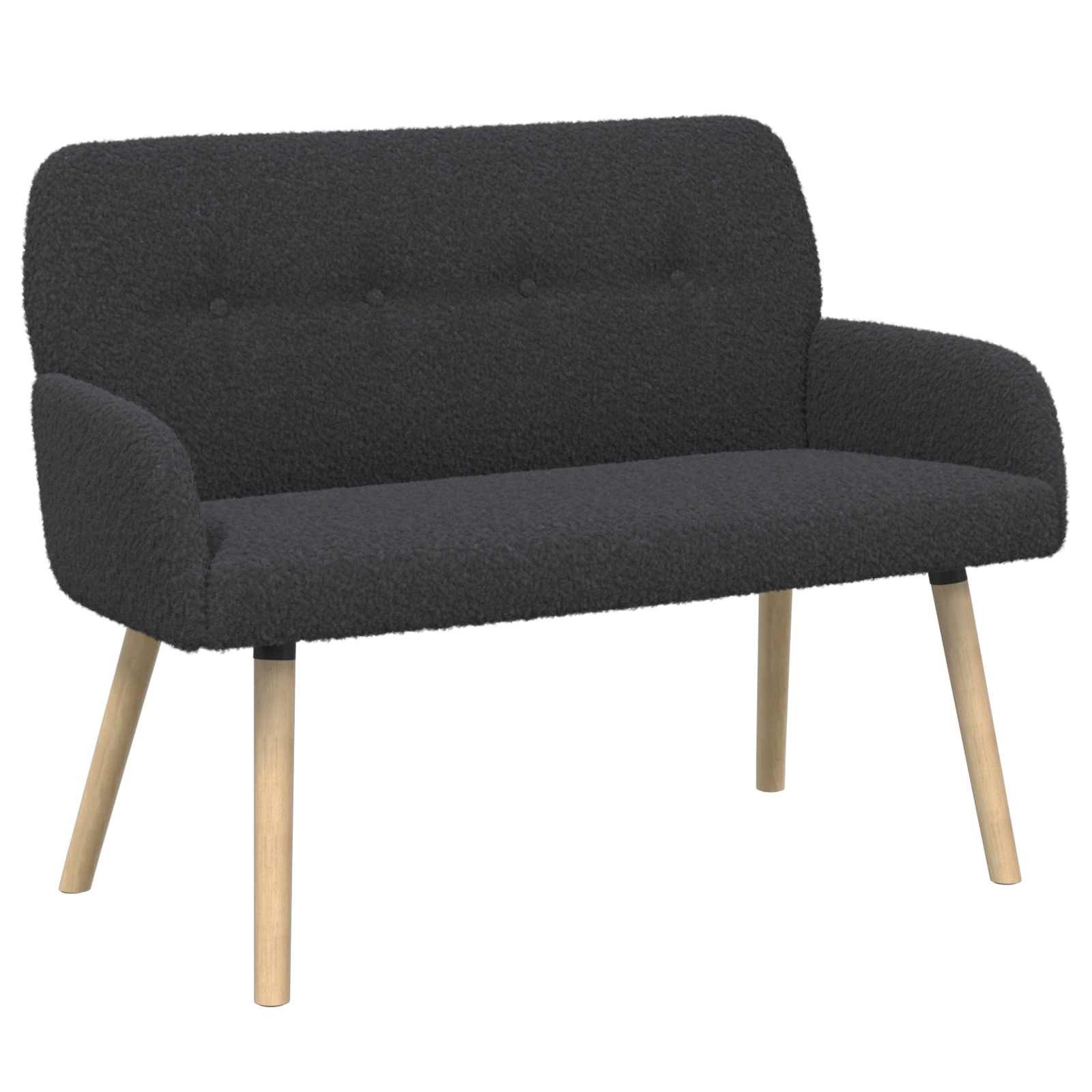 vidaXL Sofa 2-Sitzer Sofa mit Massivholzbeinen Dunkelgrau Bouclé, 1 Teile, 2-Sitzer Sofa mit Massivholzbeinen Dunkelgrau Bouclé