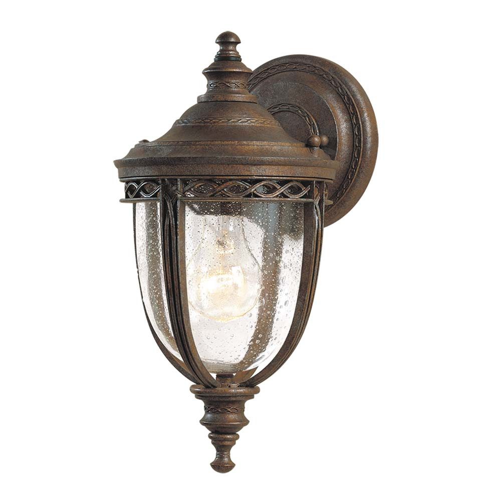 Elstead LIGHTING Außen-Wandleuchte, Leuchtmittel nicht inklusive, Außenleuchte Wandlampe Laterne Bronze H 32 cm 1 Flammig IP44