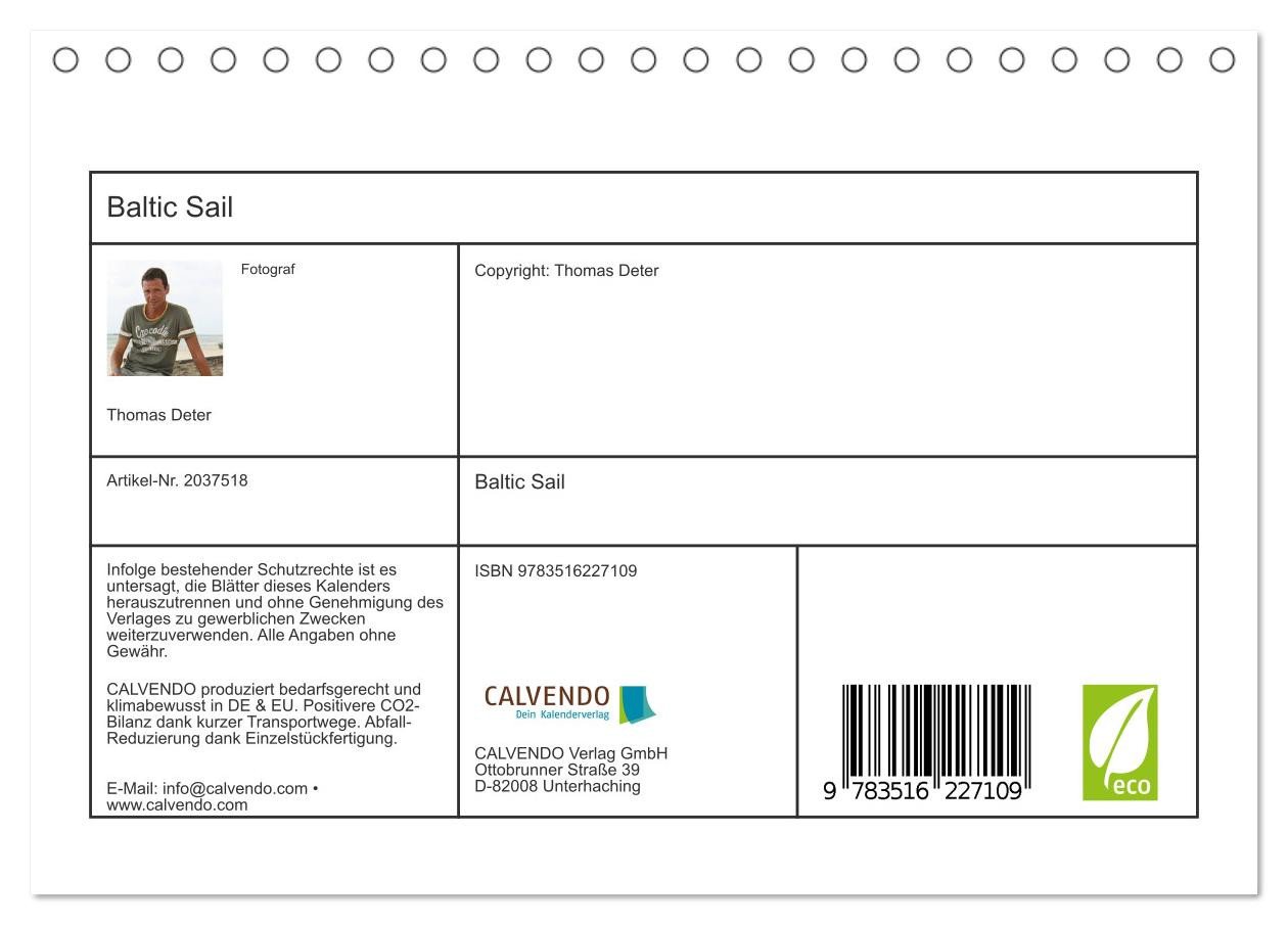 Thumbnail - CALVENDO Wandkalender Baltic Sail (Tischkalender 2026 DIN A5 quer), CALVENDO Monatskalender