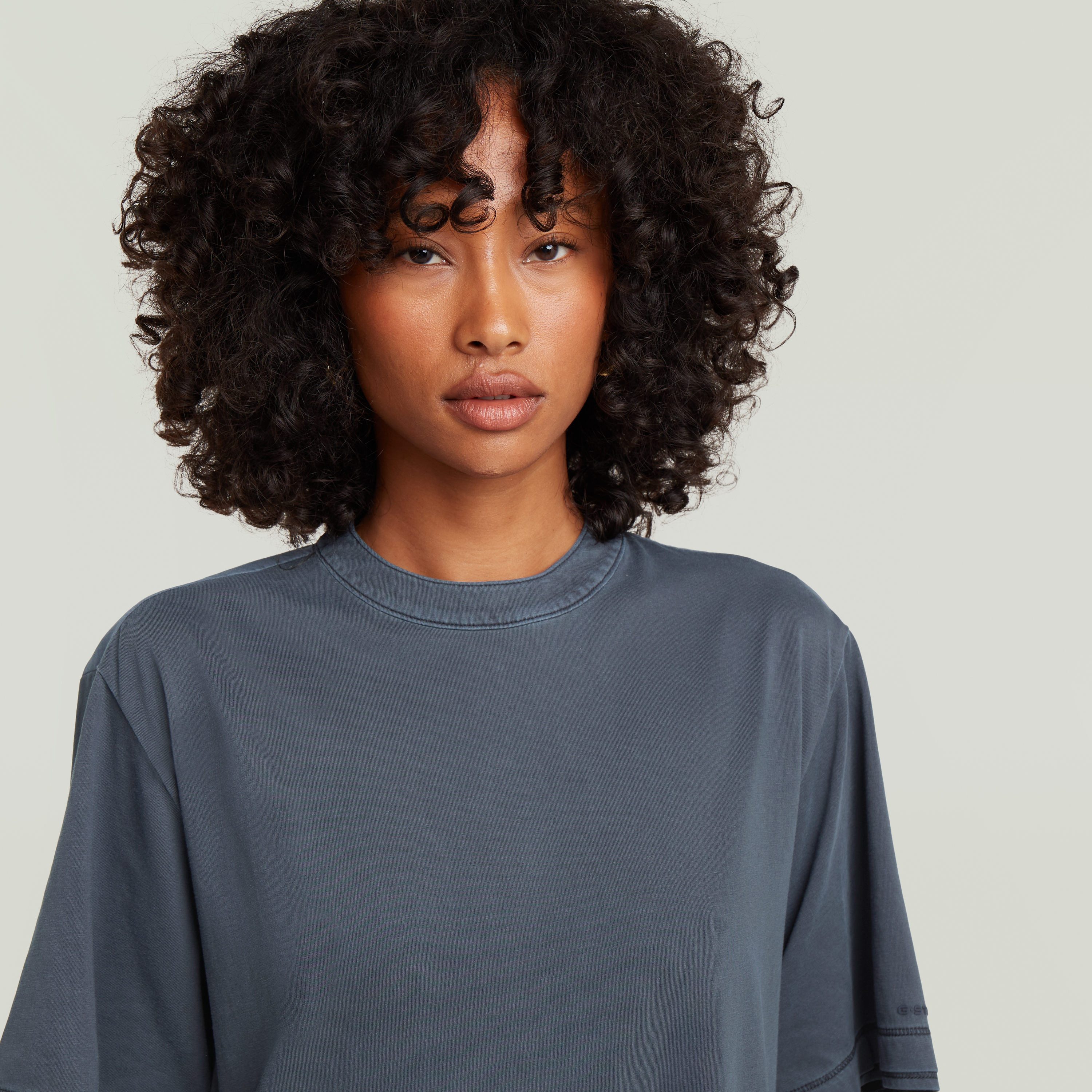 G-STAR Jerseykleid Woven Mix Washed Jersey Dress Wmn mit Webdetails, Knopfverschluss