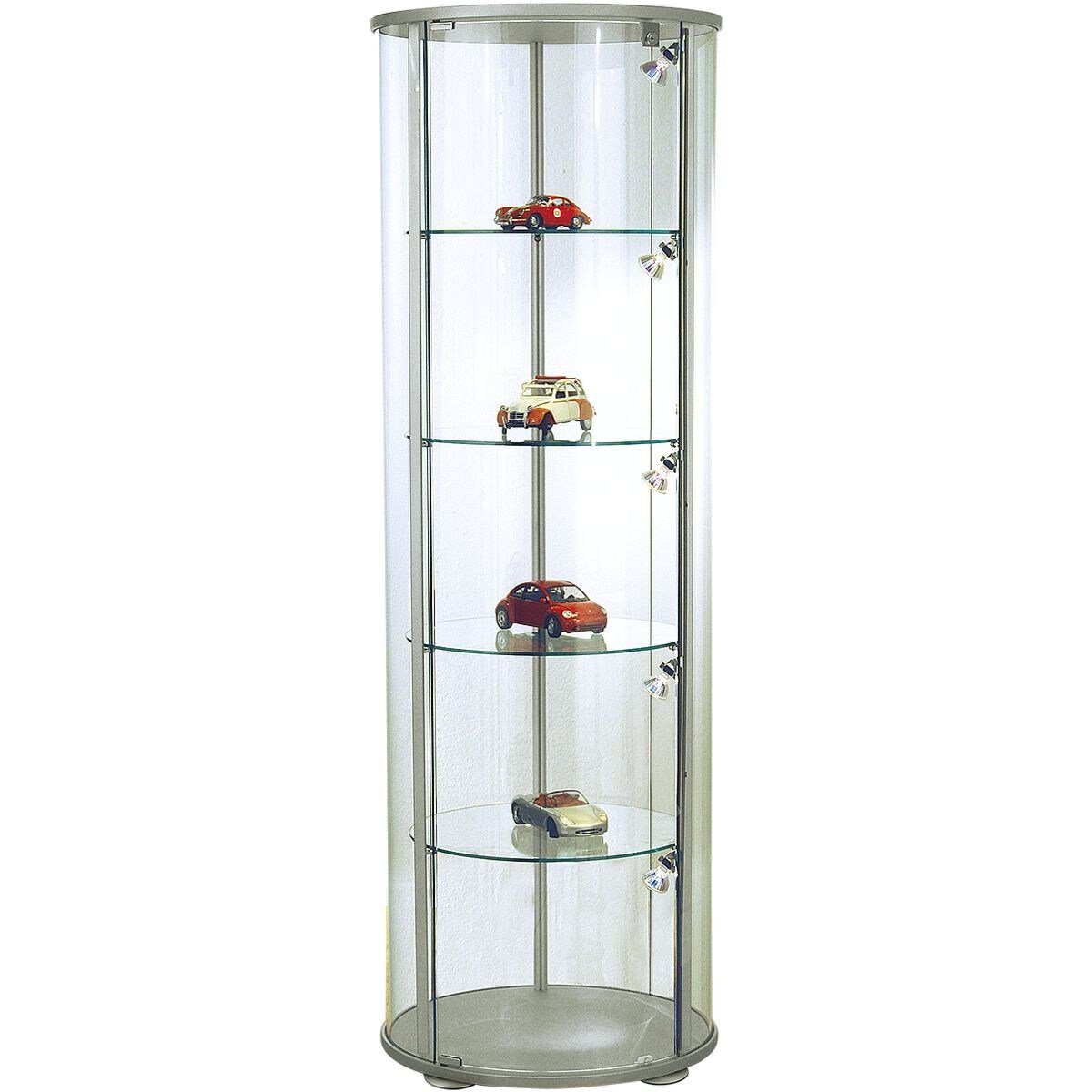 KERKMANN Glasvitrine expoline Vitrine aus ESG-Sicherheitsglas, rund, abschließbar, Höhe 180 cm