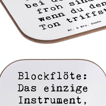 Mr. & Mrs. Panda Getränkeuntersetzer Musikerwitz: Jubel über jeden richtigen Ton bei der Blockflöte - Weiß, 1-tlg., Robustes Material