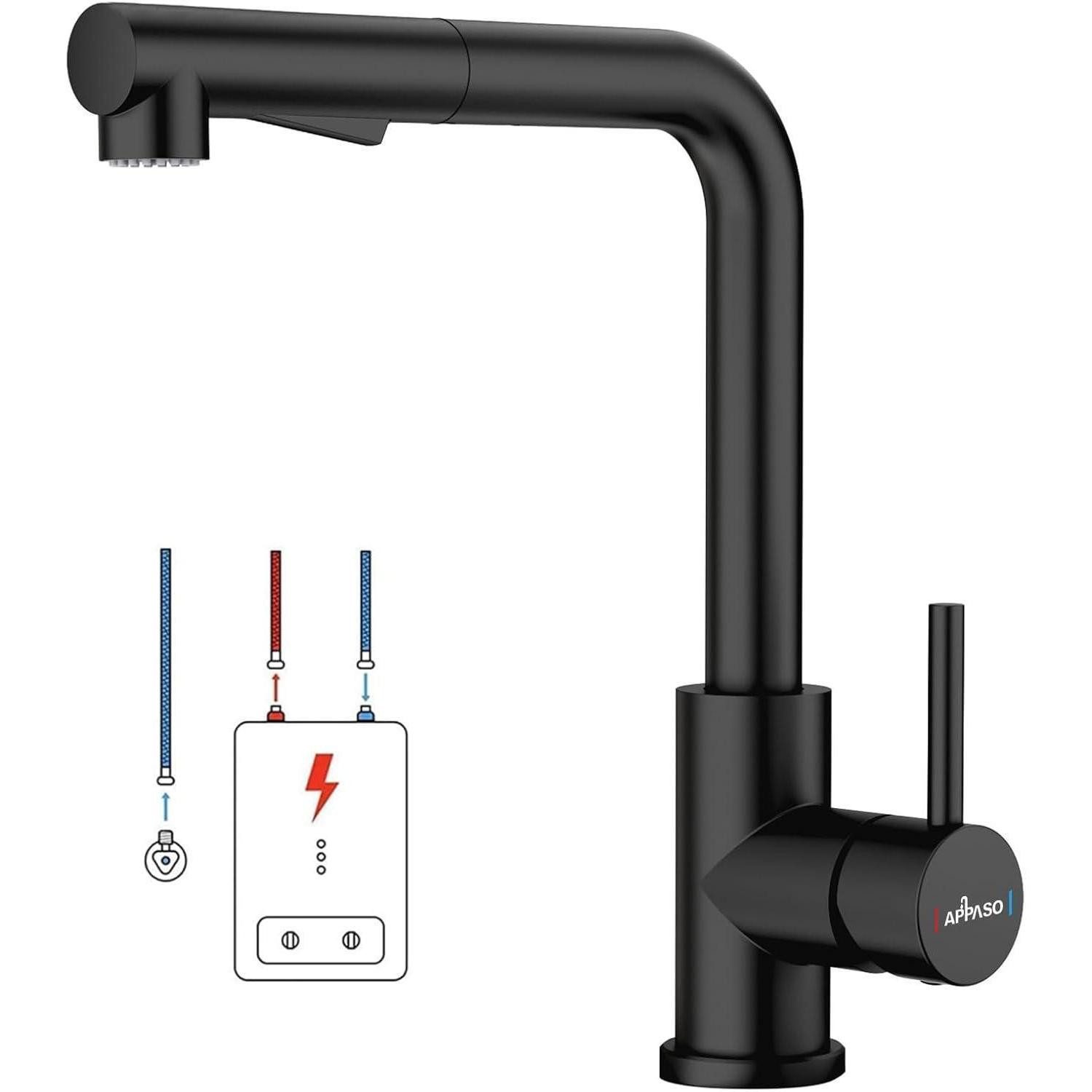 LuxusKollektion Spültischarmatur Niederdruck Armatur Schwarz Küche Ausziehb günstig online kaufen