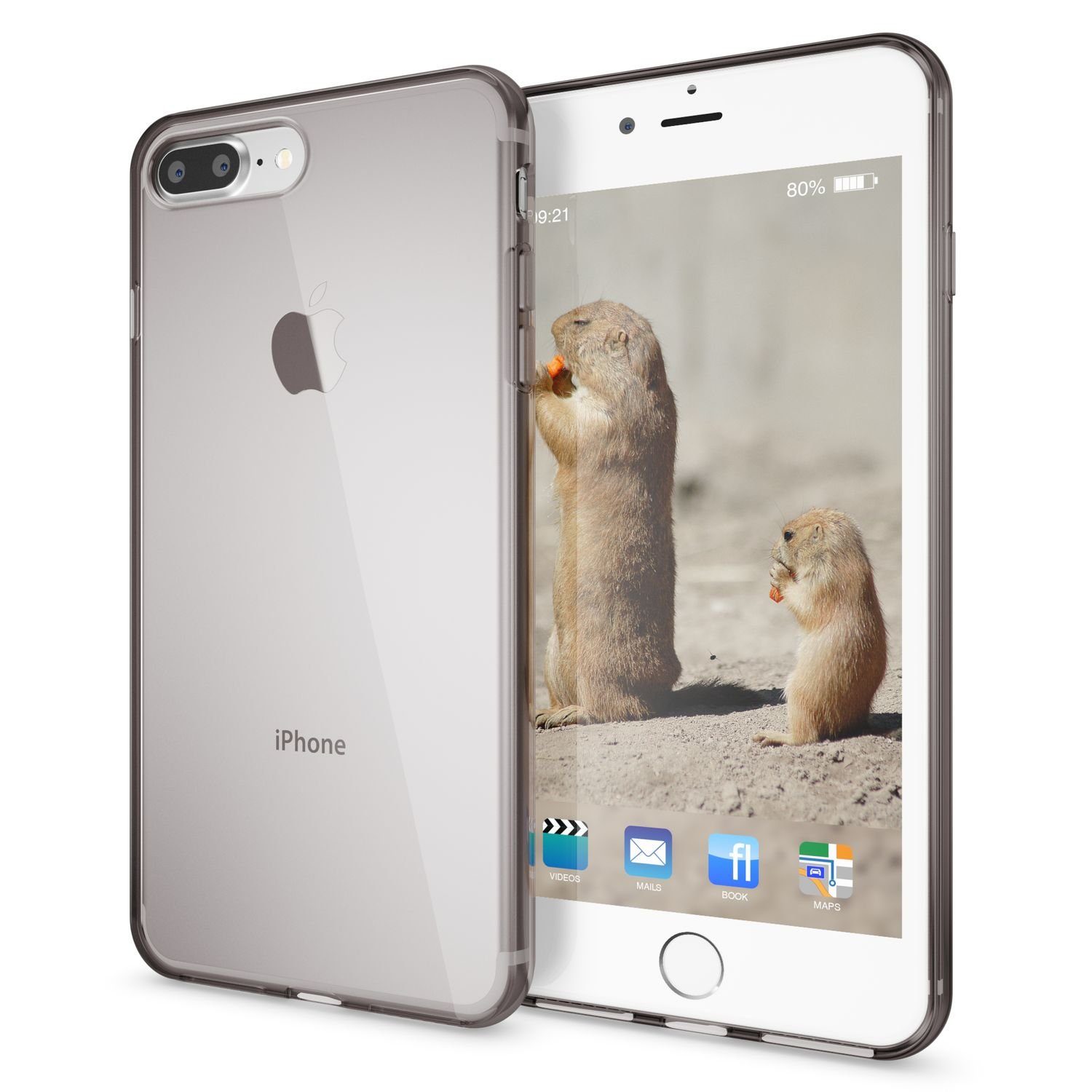 Nalia Smartphone-Hülle Apple iPhone 7 Plus Apple iPhone 8 Plus, Transparente Silikon Hülle / Durchsichtige Schutzhülle / Soft Cover