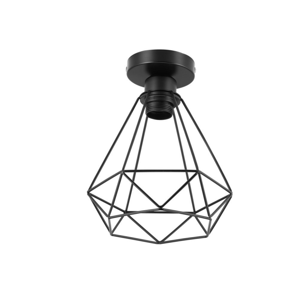WILGOON Deckenleuchte Industrielle Hängeleuchte Vintage Lampe Retro E27 Flurlampe, Ohne Glühbirne, LED wechselbar, Deckenlampe aus Metall 20CM Käfig Design Pendelleuchte