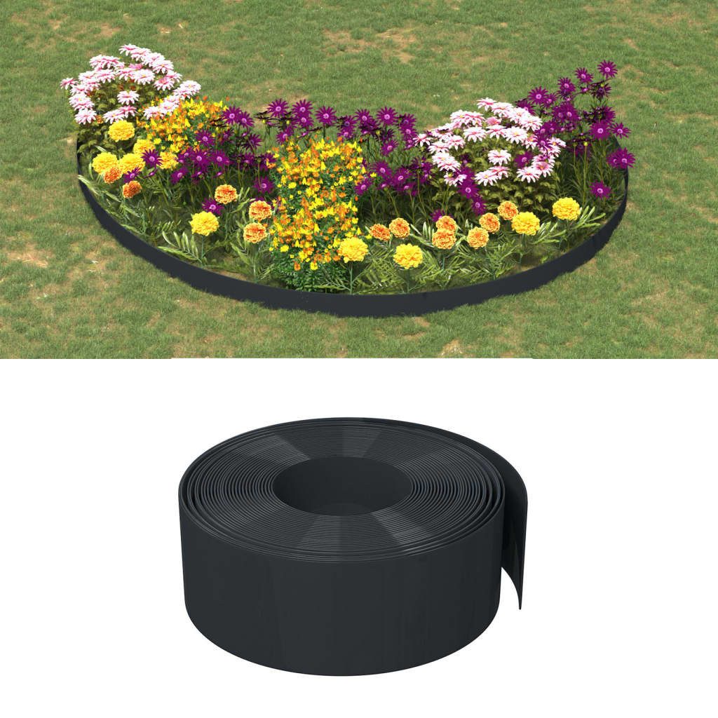 Thumbnail - vidaXL Rasenkante, Beeteinfassung 3 Stk. Schwarz 10 m 20 cm Polyethylen
