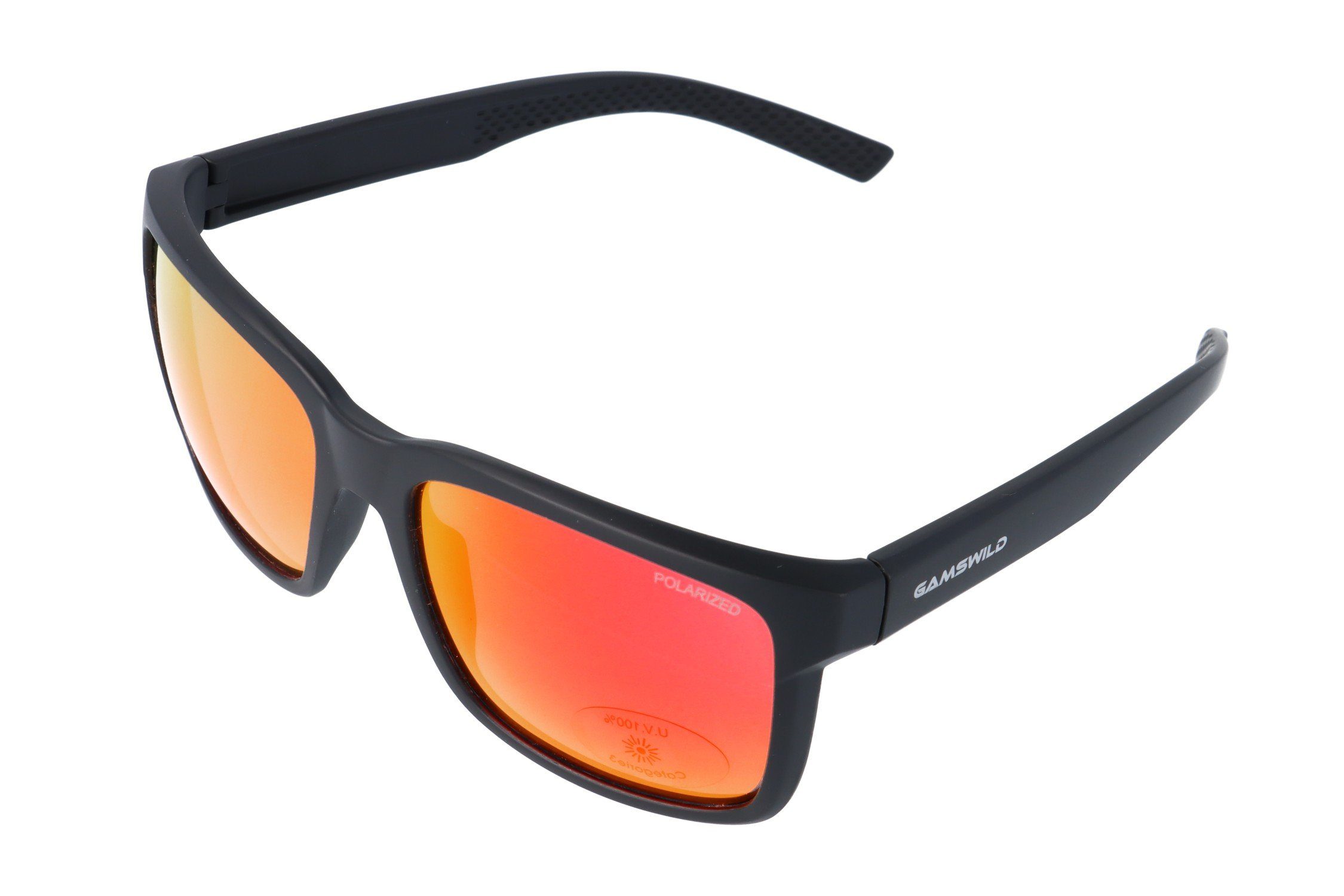 Gamswild Sonnenbrille UV400 Sportbrille Skibrille Fahrradbrille polarisiert verspiegelte Gläser Damen Herren Unisex schmale Modell WM7432 in blau, grau, rot