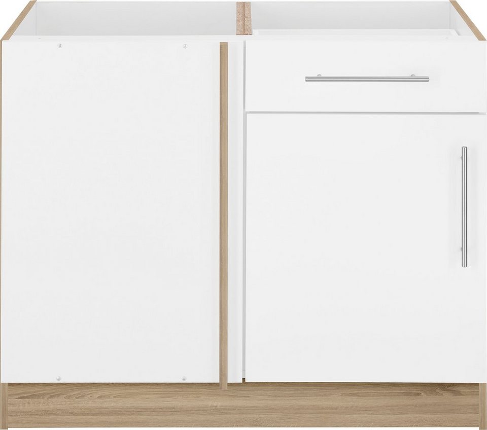 wiho Küchen Eckunterschrank Cali 100 cm breit, Planungsmaß 110 cm, ohne  Arbeitsplatte