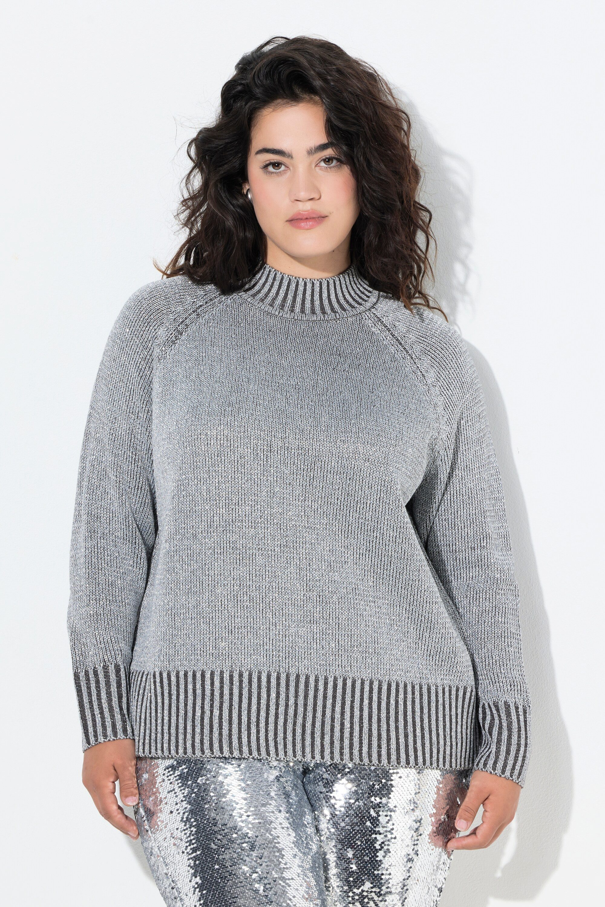 Angel of Style Вязаные свитера Пуловеры Straight Fit Glitzereffekt vorne