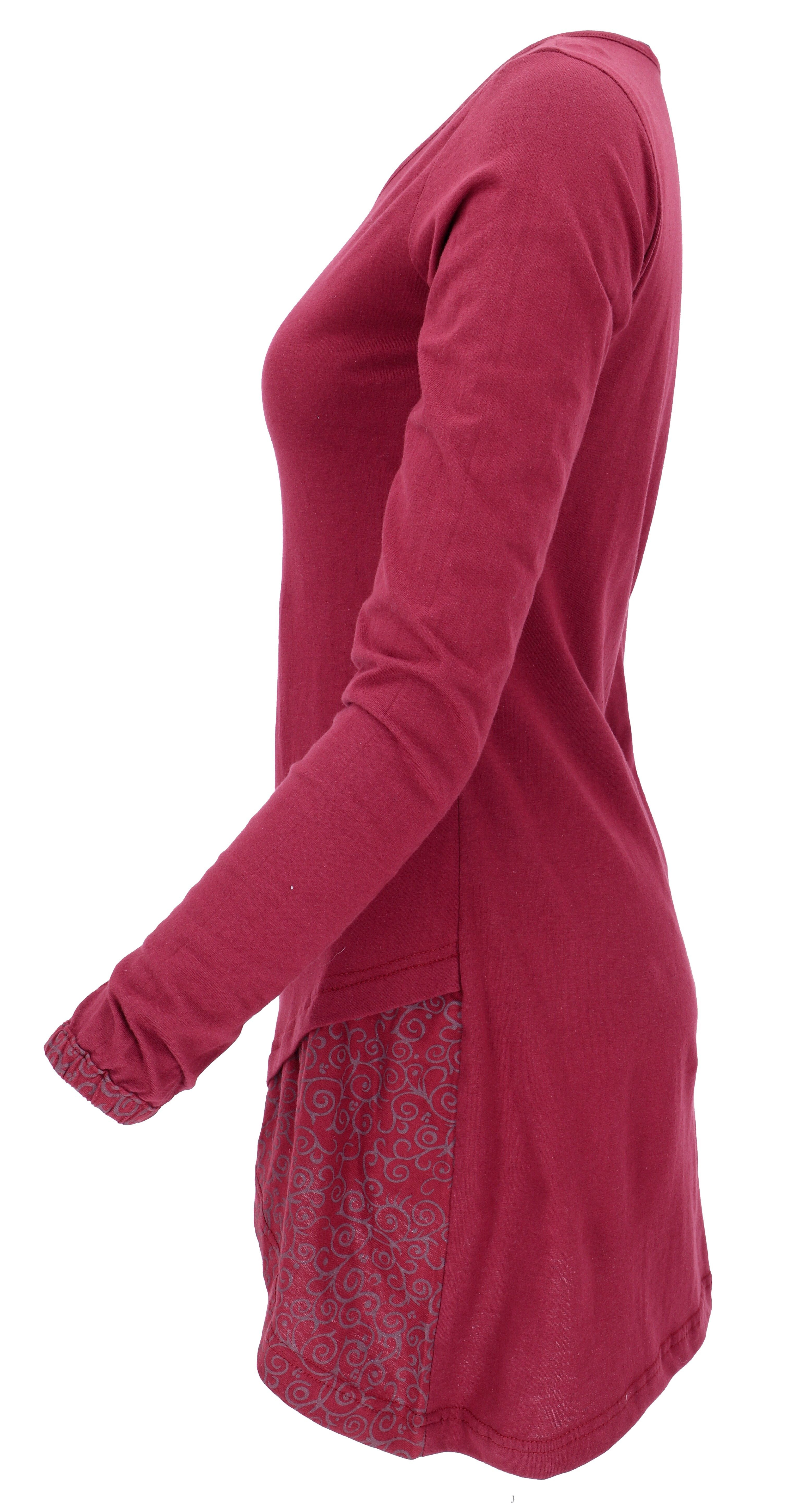 Guru-Shop Midikleid Hippie Minikleid Boho chic, Tunika - bordeaux alternati günstig online kaufen