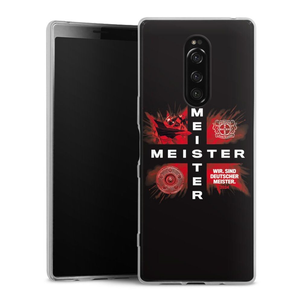 DeinDesign Handyhülle Bayer 04 Leverkusen Meister Offizielles Lizenzprodukt, Sony Xperia 1 Slim Case Silikon Hülle Ultra Dünn Schutzhülle