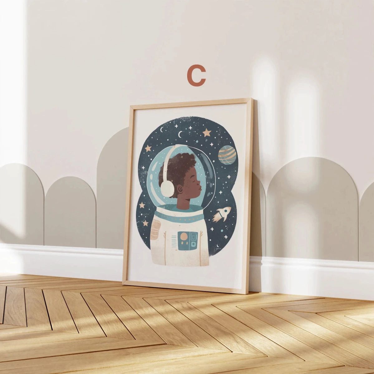 JUSTGOODMOOD Poster Astronaut Kinderzimmer Geschenkidee für Kinder Kinderzimmer Deko Weltr, A (1 St) – Bild 5 von 5