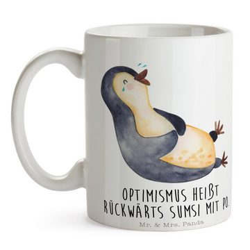 Mr. & Mrs. Panda Tasse Pinguin lachend - Weiß - Geschenk, Kaffeetasse, lol, Freude, Optimism, Keramik