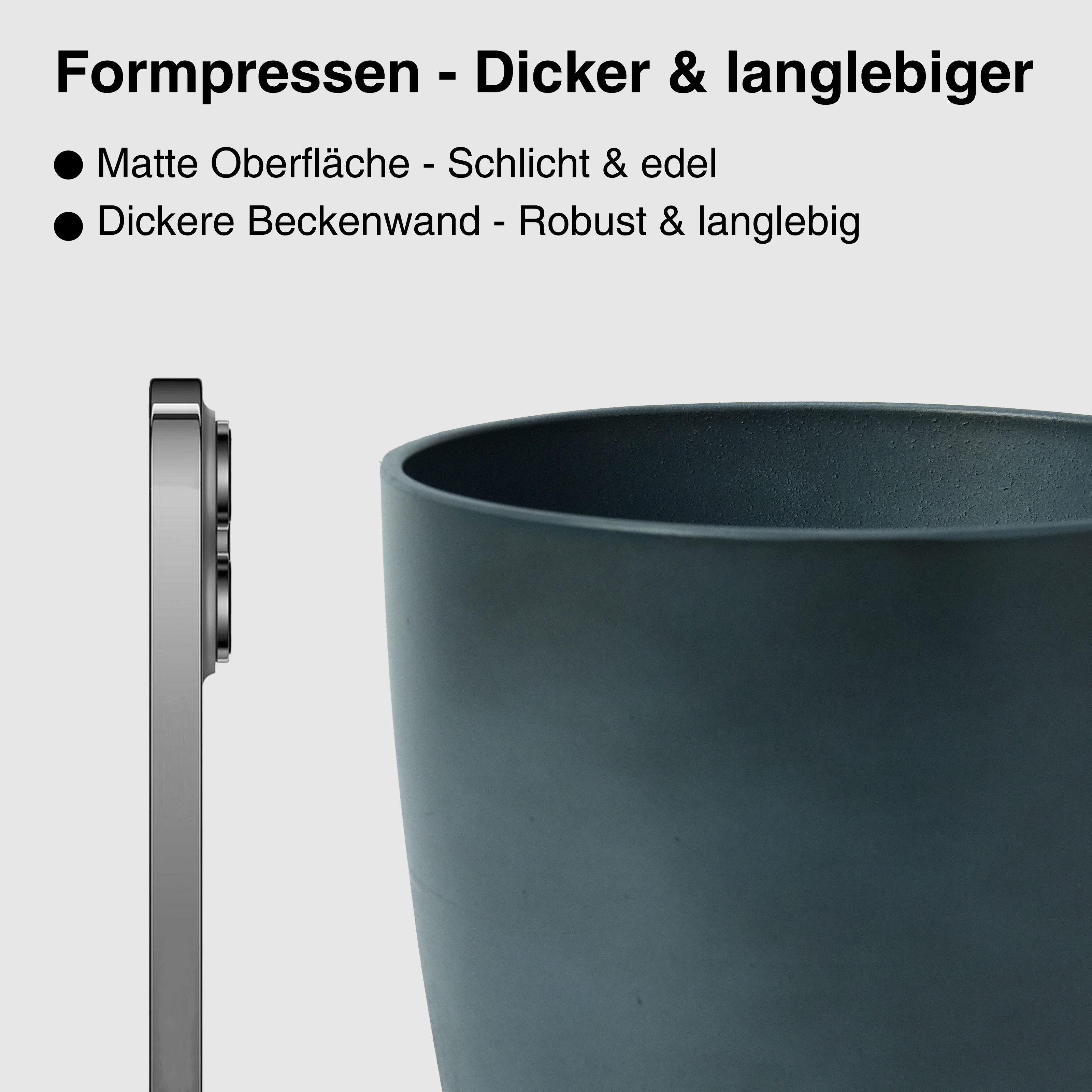 Zedelmaier Blumentopf 2er-Set Blumentopf mit extra Dicker Wand, mattierte Oberfläche