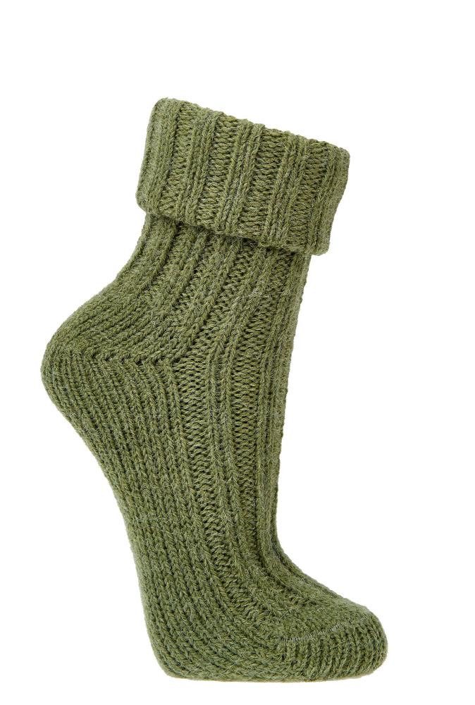 Wowerat Umschlagsocken 2 Paar Alpakasocken, Homesocks, schöne Farben, Wollsocken für Damen