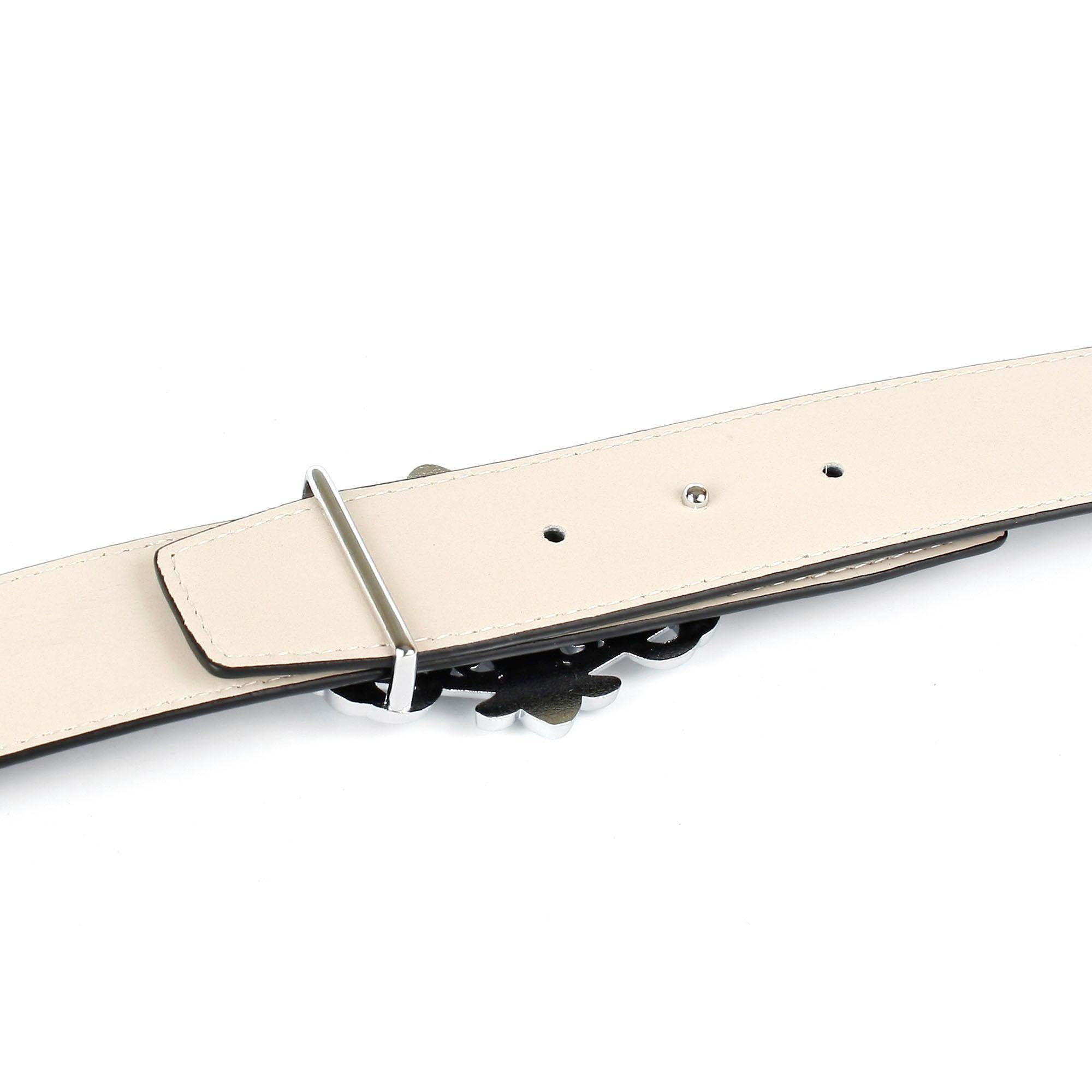 Anthoni Crown Ledergürtel mit filigraner silberfarbener günstig online kaufen