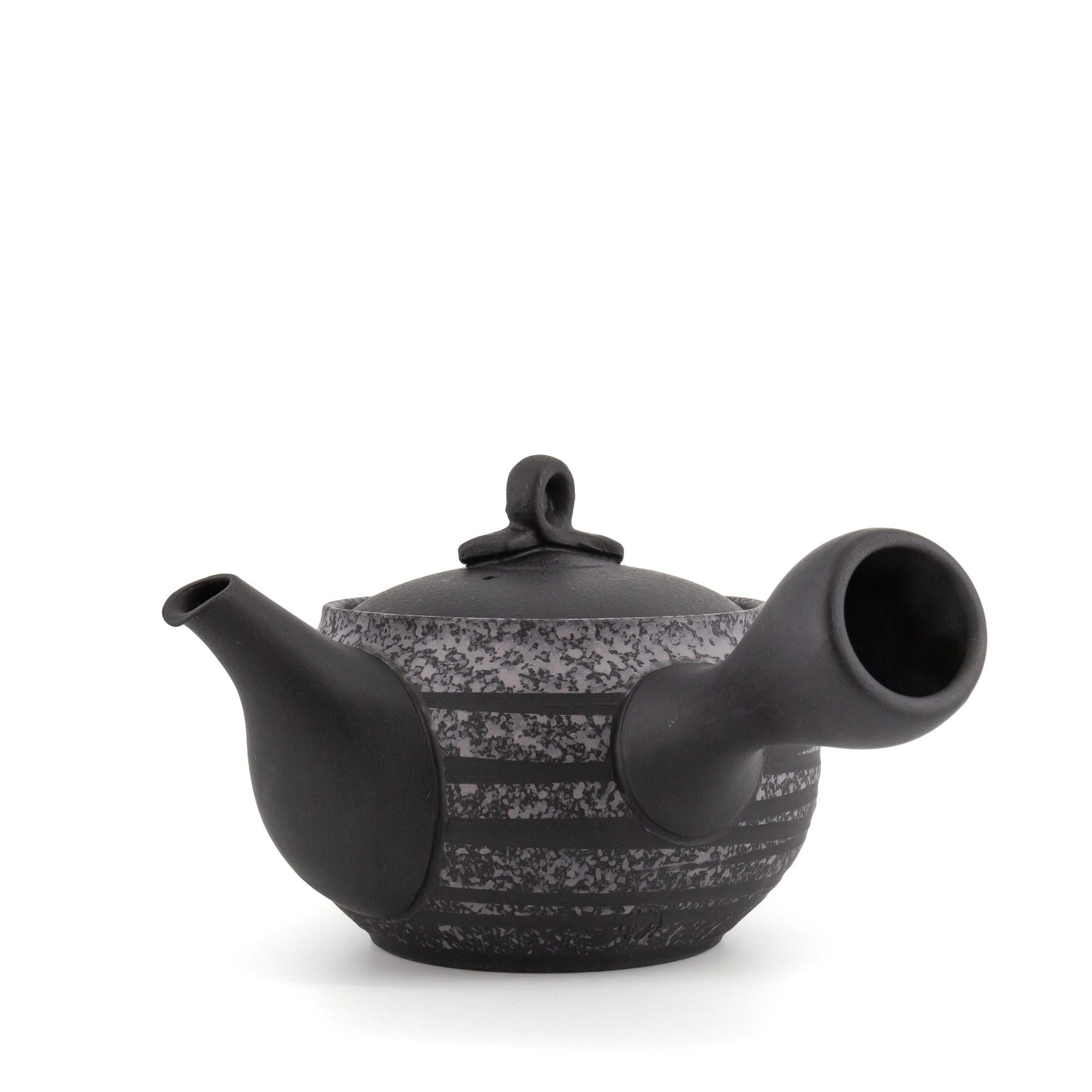teayumi Teekanne TENTEN-SEN Kyusu Keramikkanne 280 ml Braun Weiß, 280 l, (2-teilig), Integriertes Tonsieb