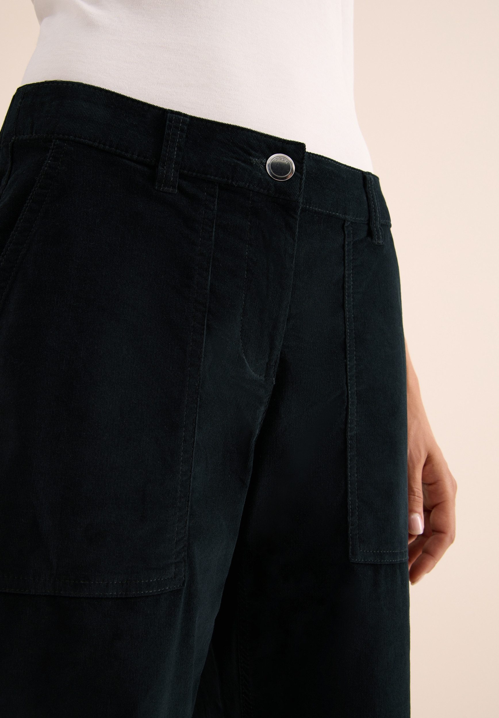 CECIL Chinos NOS Style Neele Finecord ink green