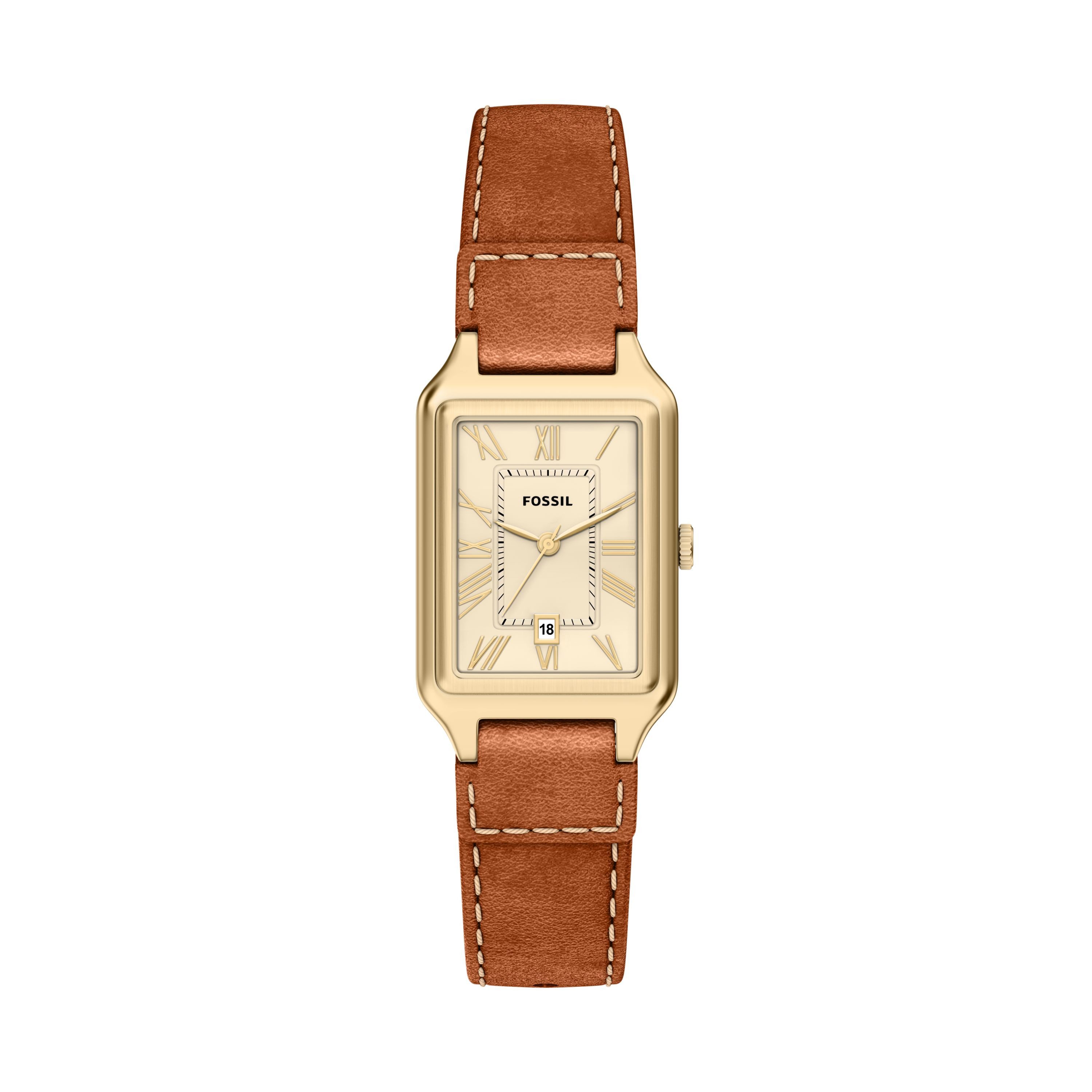 Fossil Quarzuhr Raquel ES5504, Armbanduhr, Lederarmband, analog, Tag