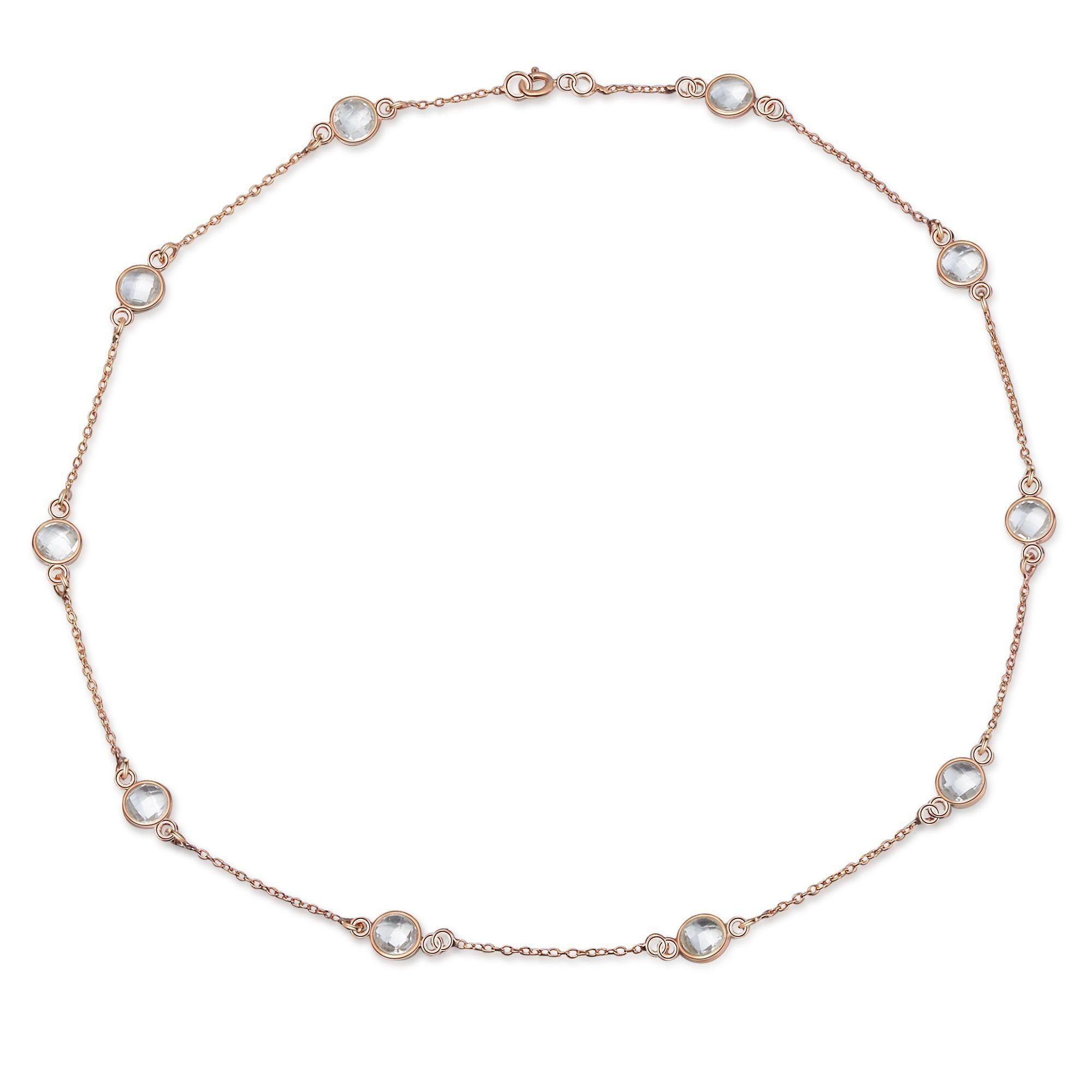 AILORIA Silberkette LAVANDE Halskette Silberkristall (1-tlg), 925 Sterling Silver mit 10 Edelsteinen