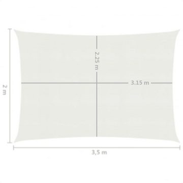 vidaXL Balkonsichtschutz Sonnensegel 160 g/m² Weiß 2x3,5 m HDPE (1-St)