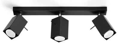 Licht-Erlebnisse Deckenstrahler FALERIA, ohne Leuchtmittel, Aufbaustrahler Schwarz Bauhaus 3-flmg Spot Wohnzimmer Küche Flur