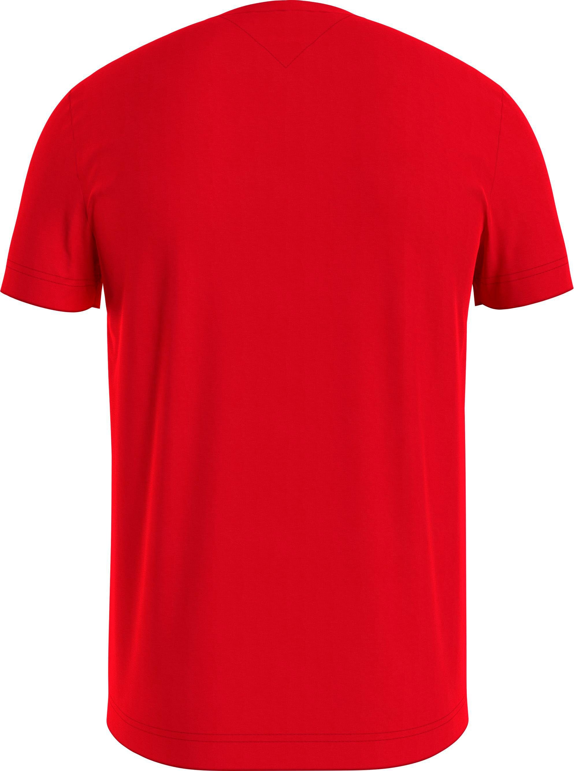 aus nachhaltiger Baumwolle LOGO Fierce Red TOMMY TEE reiner, Hilfiger Tommy T-Shirt