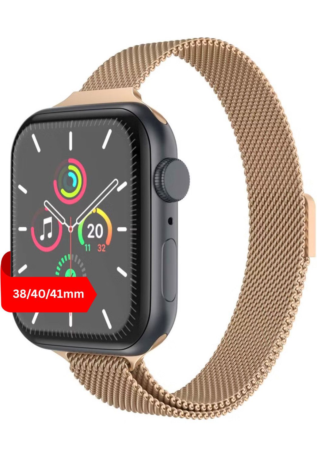 S&T Design Smartwatch-Armband Armband für Apple Watch Edelstahl Magnetisch Mesh Milanaise Dünn, Kompatibel mit Apple Watch 38 / 40 / 41/ 42 / 44 / 45 / 46 / 49 Dünn