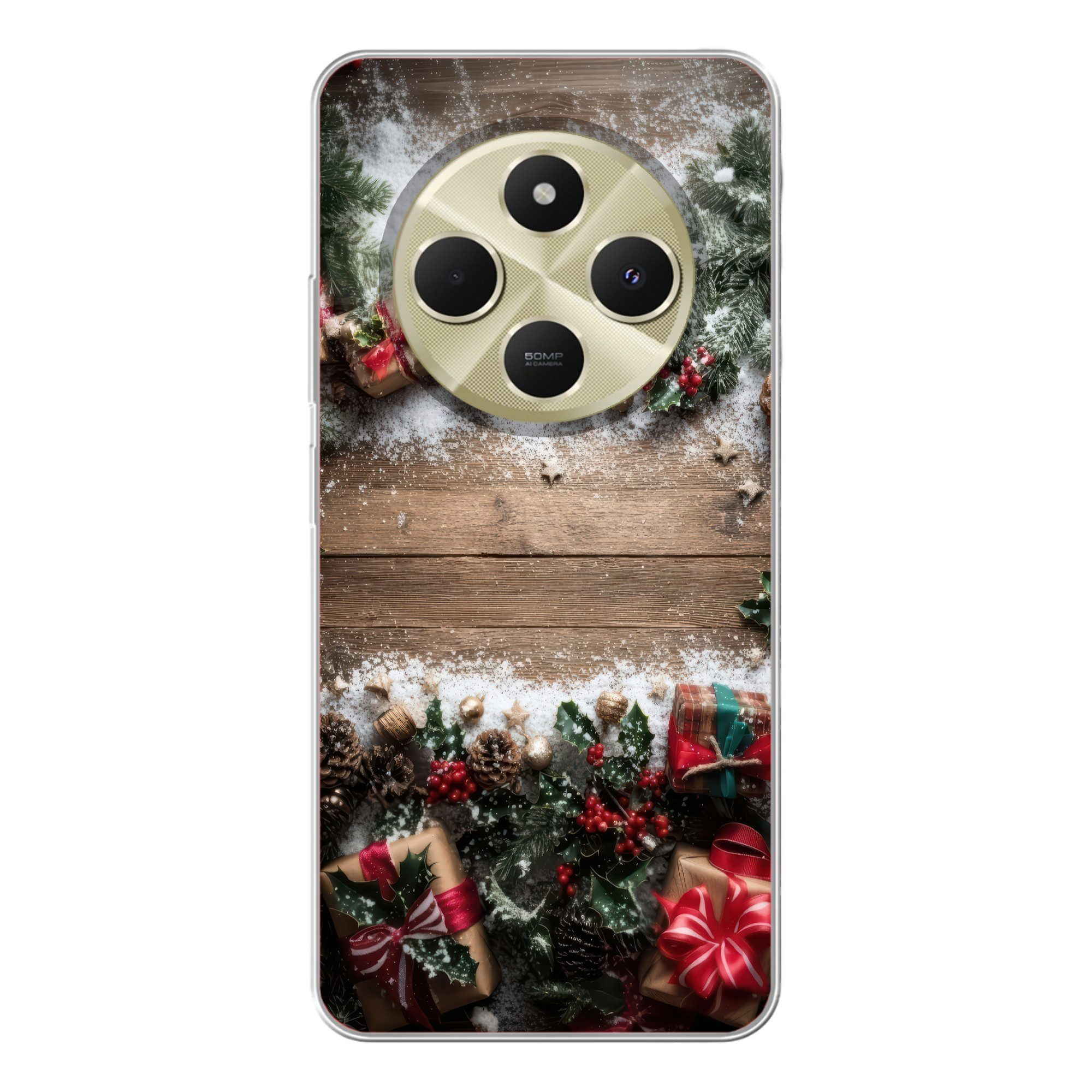 Weihnachtsdekoration - Geschenke - Holz - Mehrfarbig