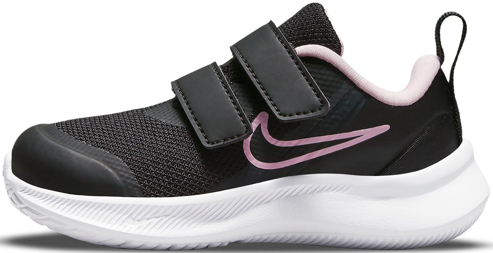 STAR mit 3 (TD) Nike RUNNER schwarz-rosa Klettverschluss Laufschuh