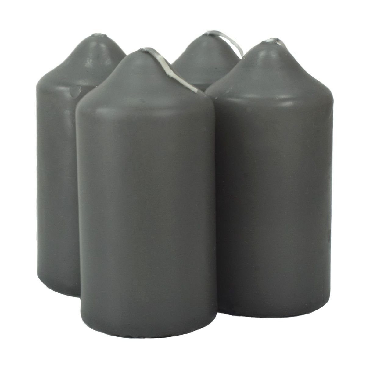 KCB Stumpenkerze Kerzenset 4er ca. 4,5 x 9 cm Rot, Grau oder Weiß Stumpenke günstig online kaufen